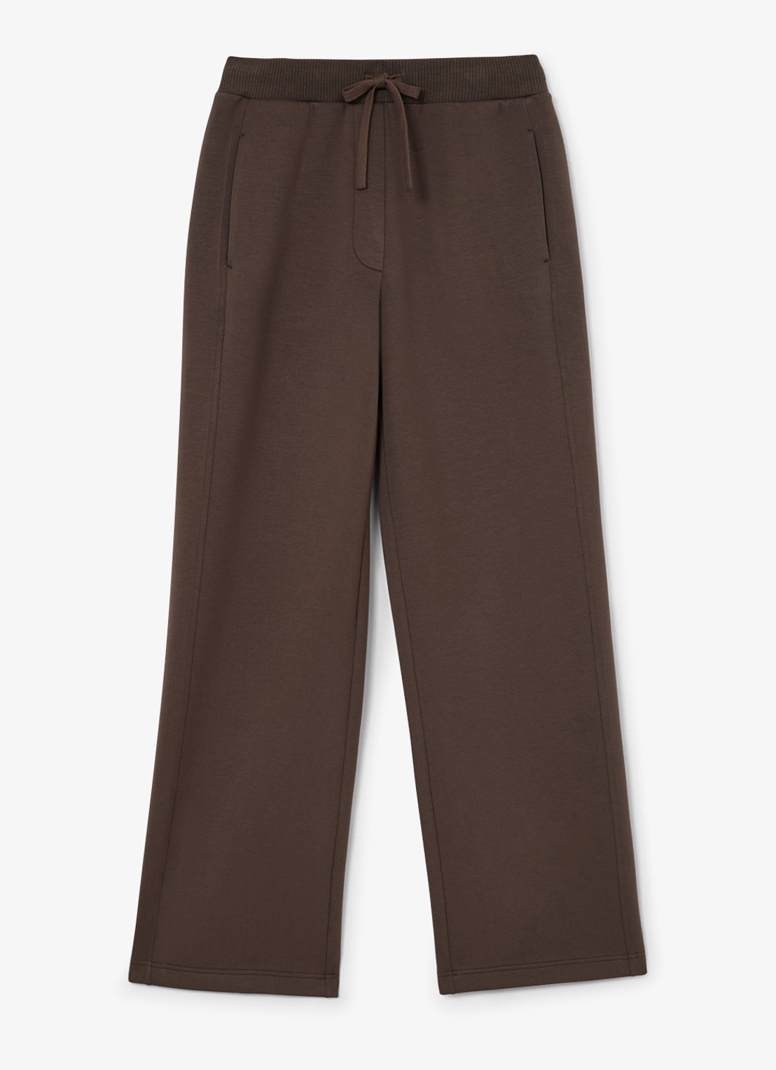 Reiss Laney wide fit joggingsbroek met steekzakken - voorkant donkerbruin