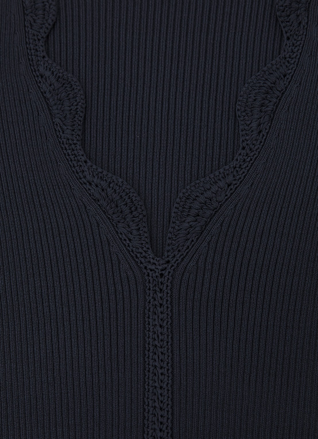 Reiss Lara ribgebreide trui met crochet detail - detail 6 blauw