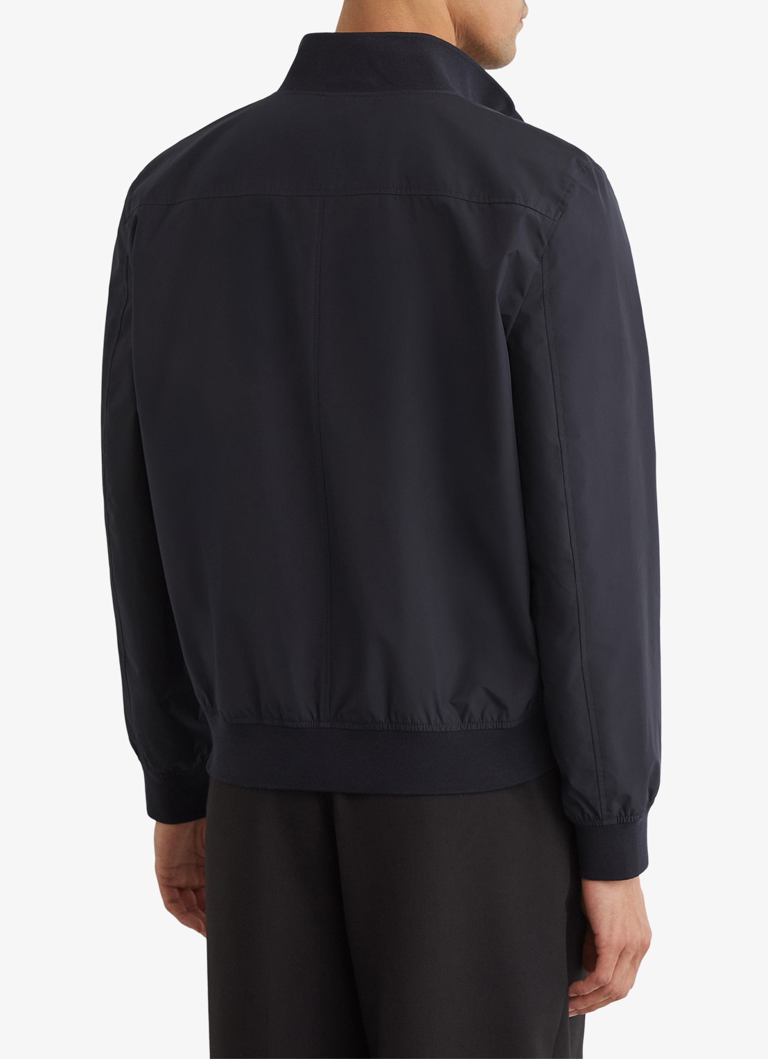 Reiss Latent bomberjack met steekzakken - achterkant 6 navy / blauw