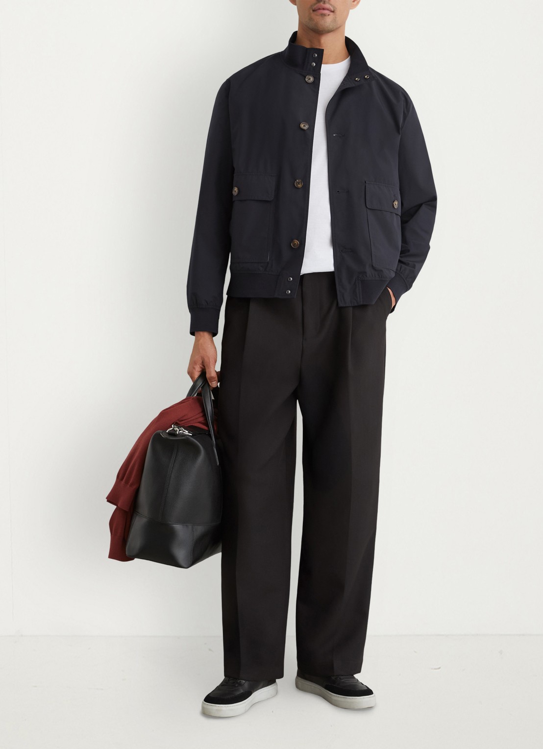 Reiss Latent bomberjack met steekzakken - voorkant 6 navy / blauw