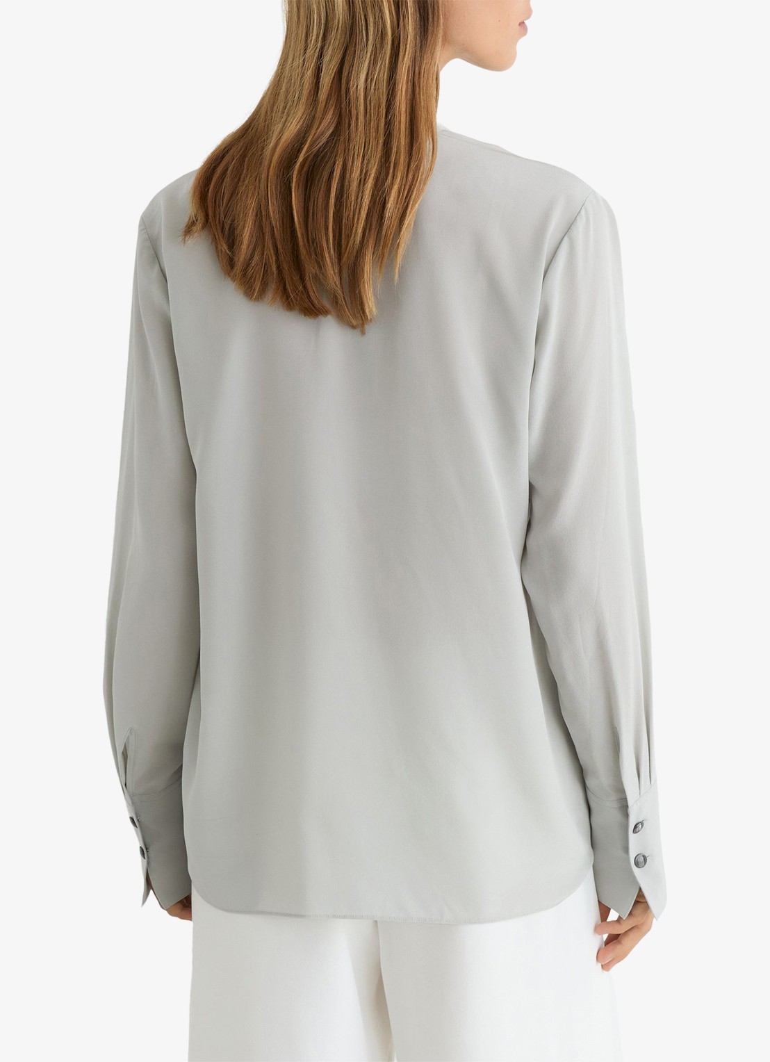 Reiss Lauren blouse met drapering - achterkant 6 grijs