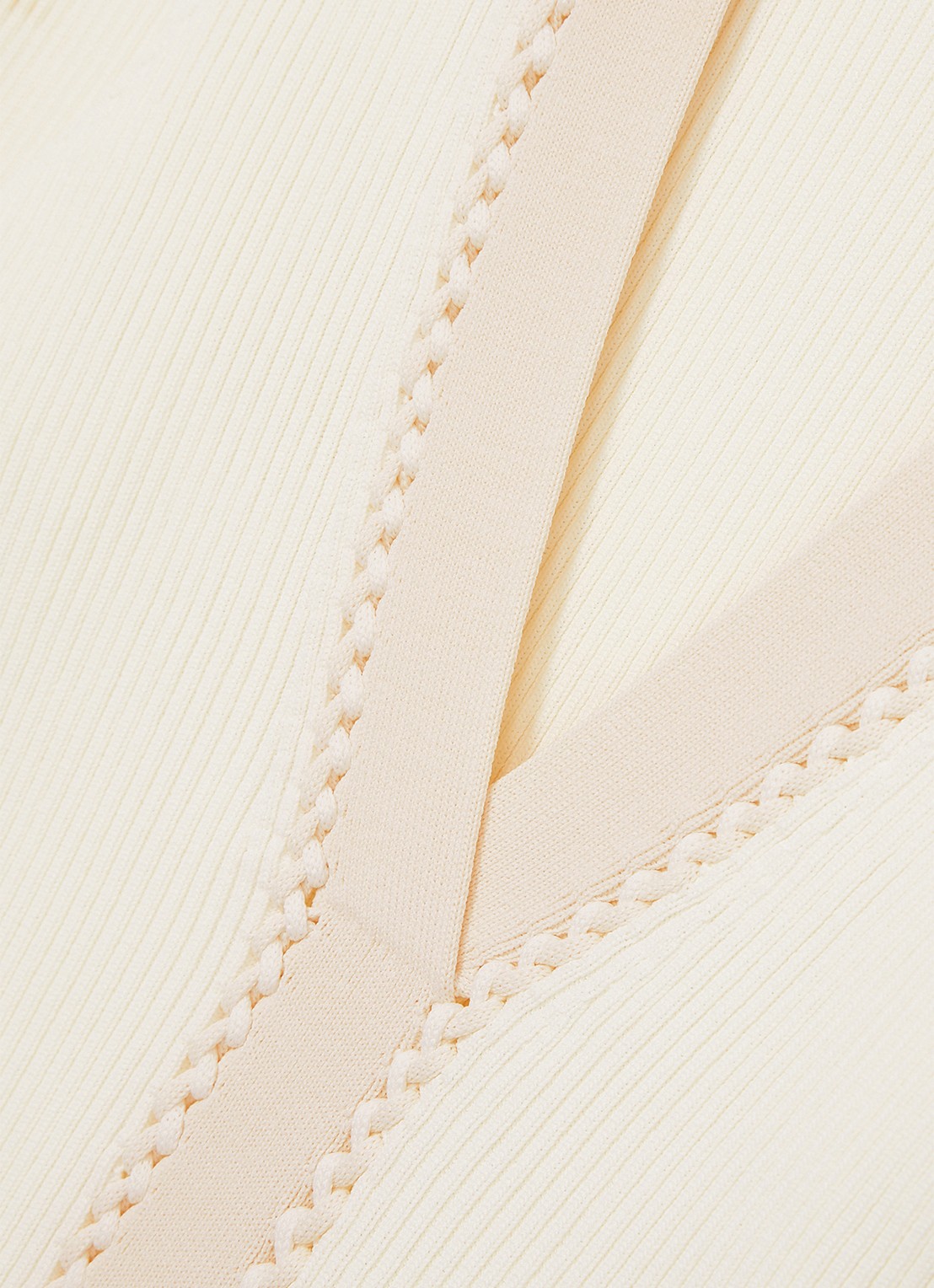 Reiss Lauri ribgebreide top met V-hals - detail 5 creme