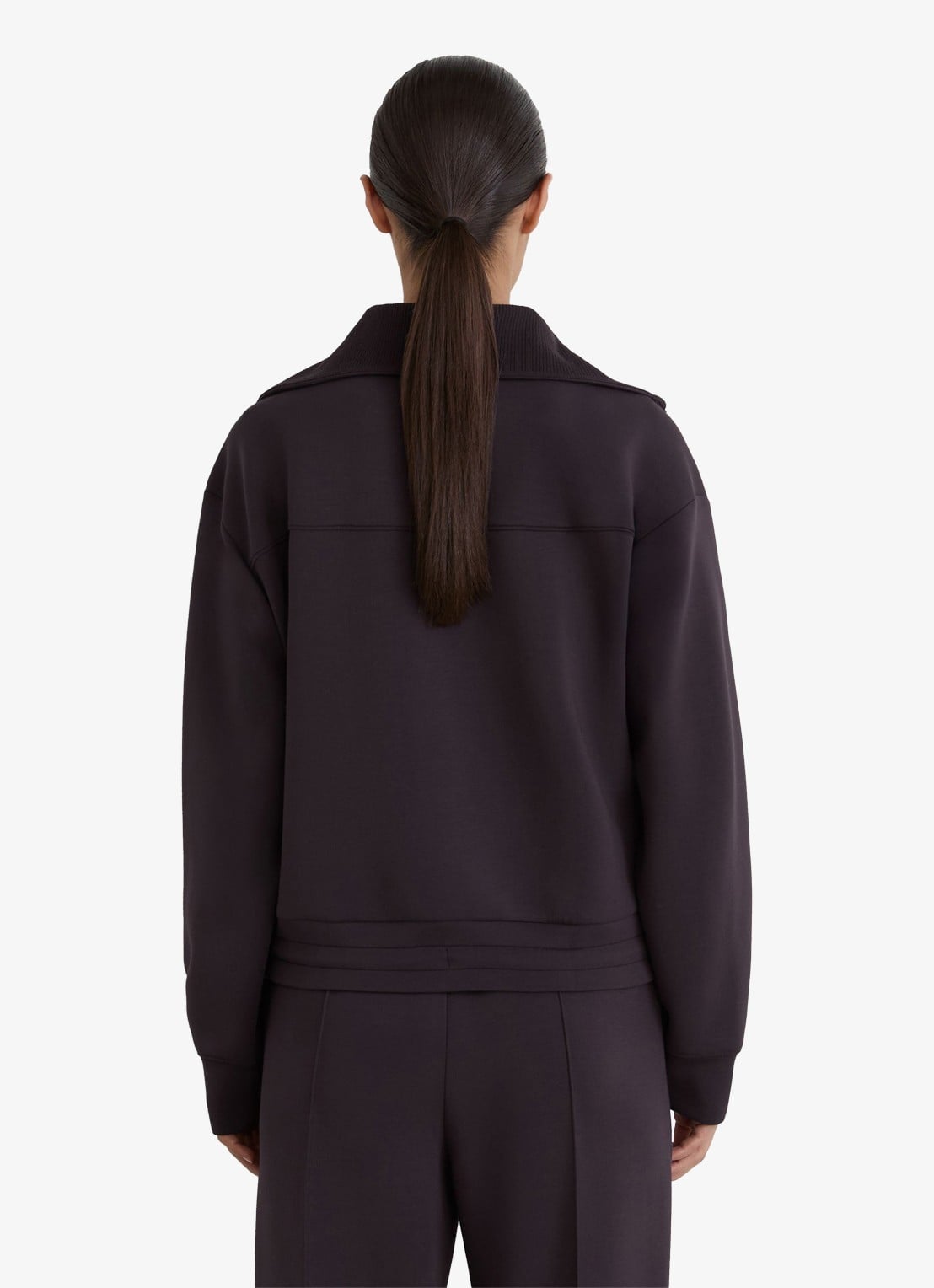 Reiss Laurrie Premium sweatvest met opstaande kraag - achterkant aubergine