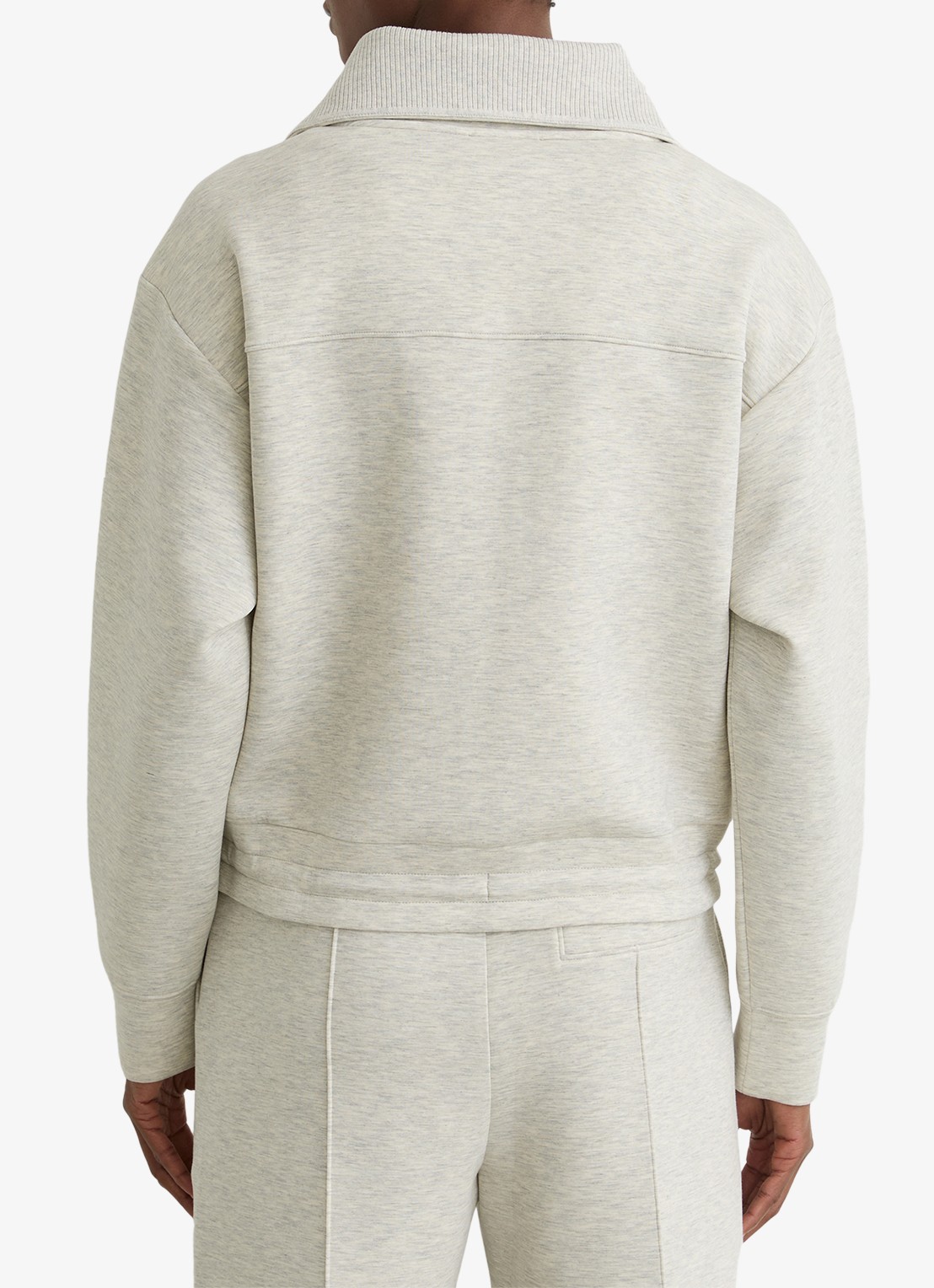 Reiss Laurrie sweatvest met steekzakken - achterkant grijs