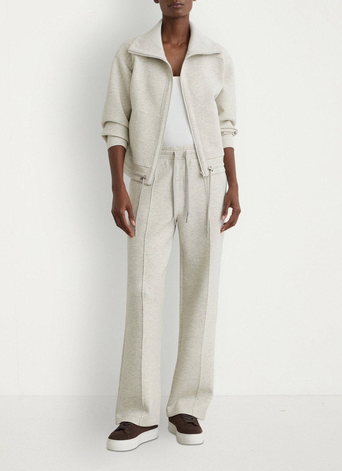 Reiss Laurrie sweatvest met steekzakken - voorkant 3 grijs