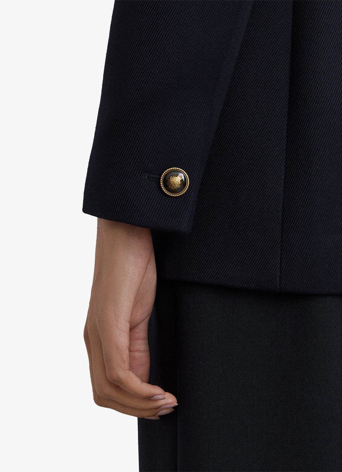 Reiss Lauryn double-breasted blazer in wolblend - detail 2 blauw