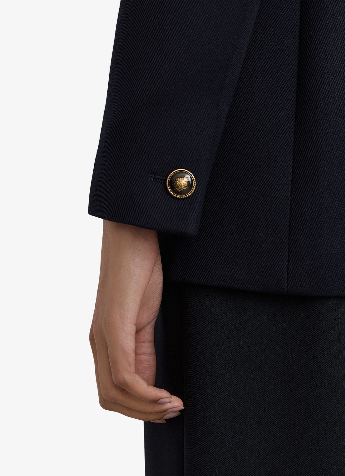 Reiss Lauryn double-breasted blazer in wolblend - detail 2 blauw