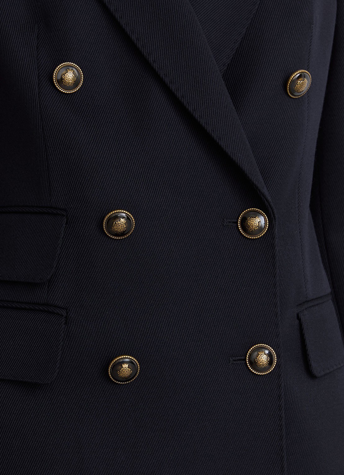Reiss Lauryn double-breasted blazer in wolblend - detail 3 blauw