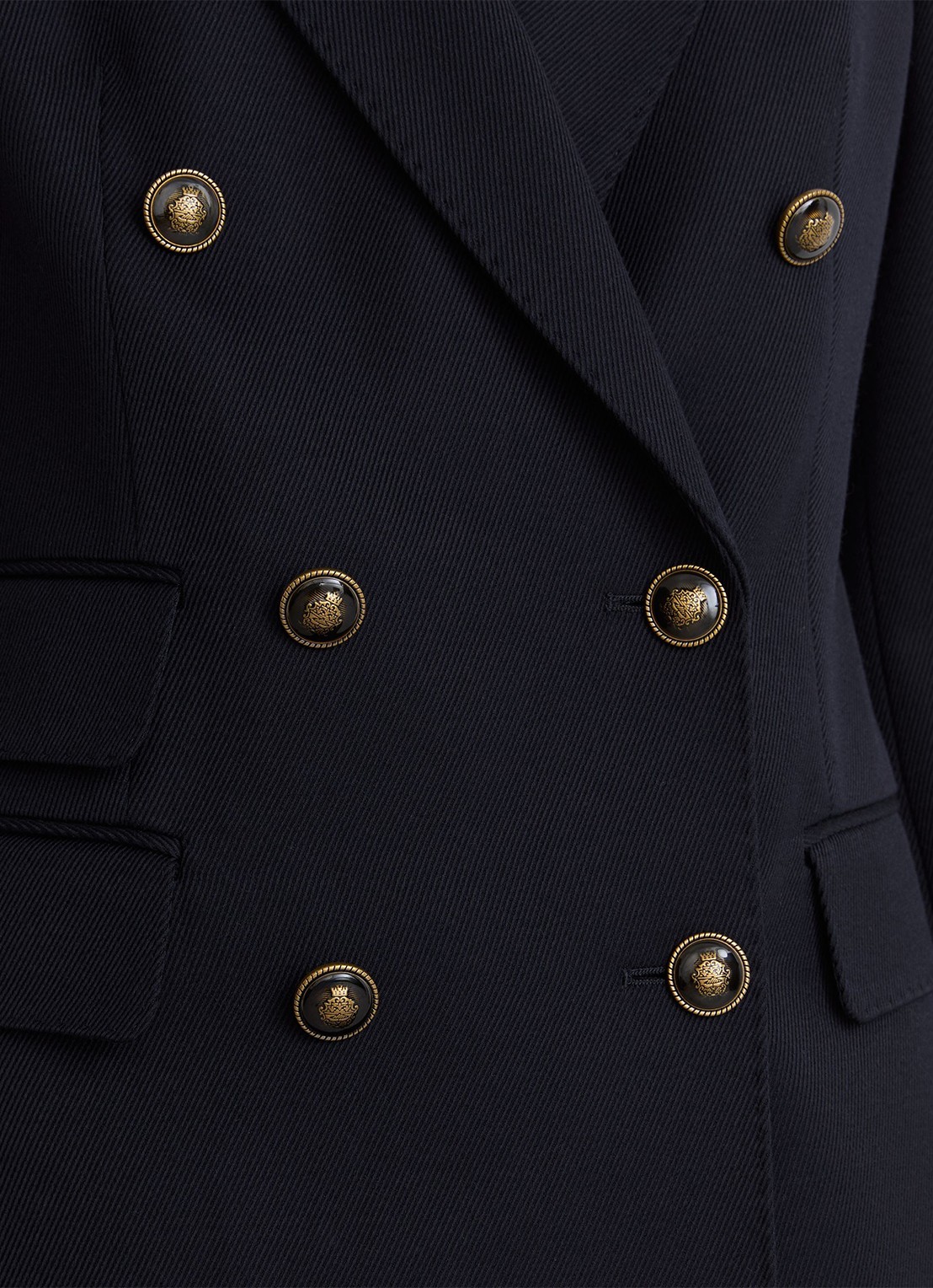 Reiss Lauryn double-breasted blazer in wolblend - detail 3 blauw