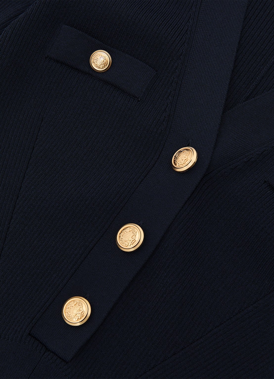 Reiss Lavelle rigebreide mini jurk met knoop detail - detail 5 blauw