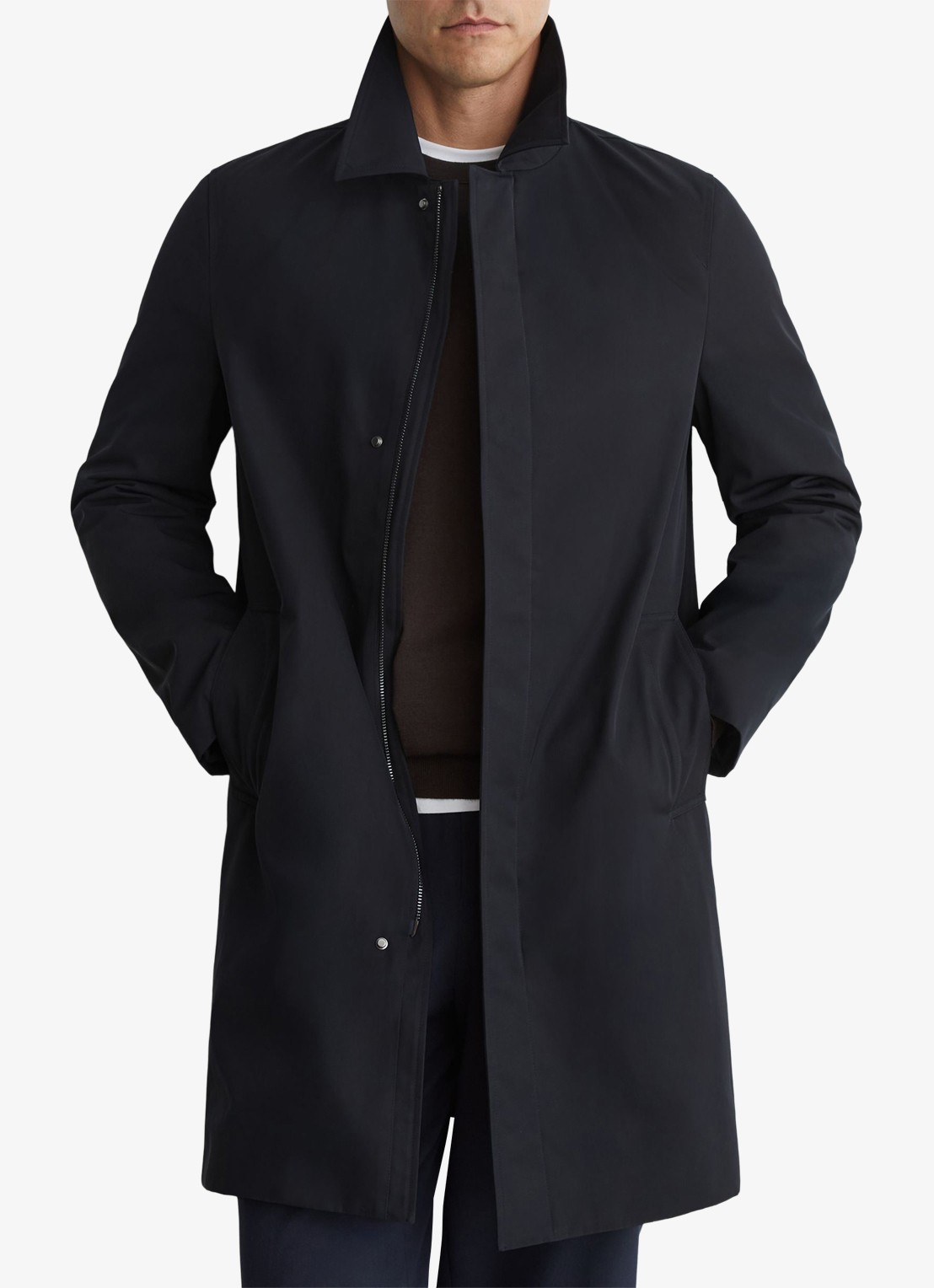 Reiss Lawlen gewatteerde parka met steekzakken - detail navy / blauw