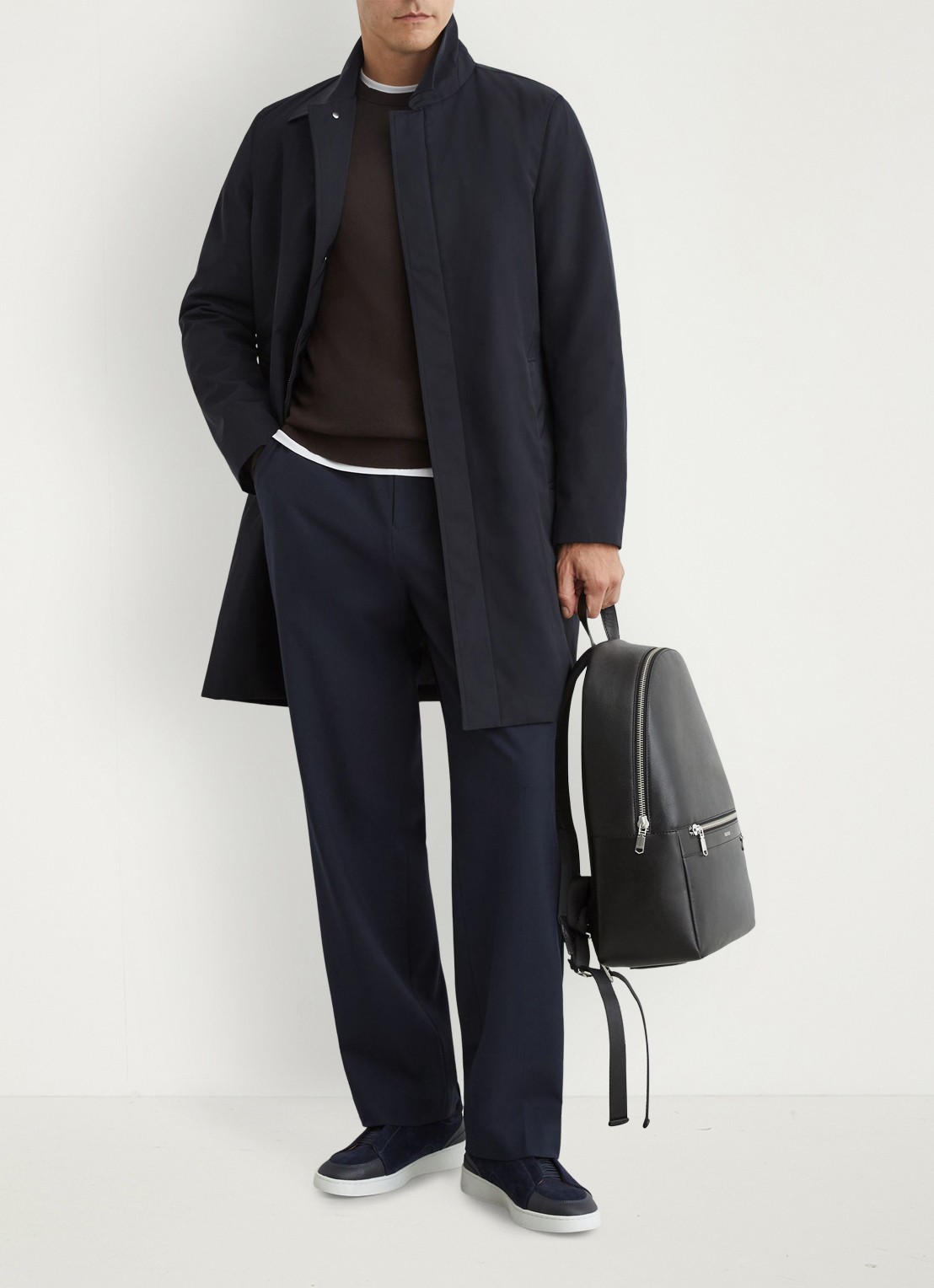 Reiss Lawlen gewatteerde parka met steekzakken - voorkant 6 navy / blauw