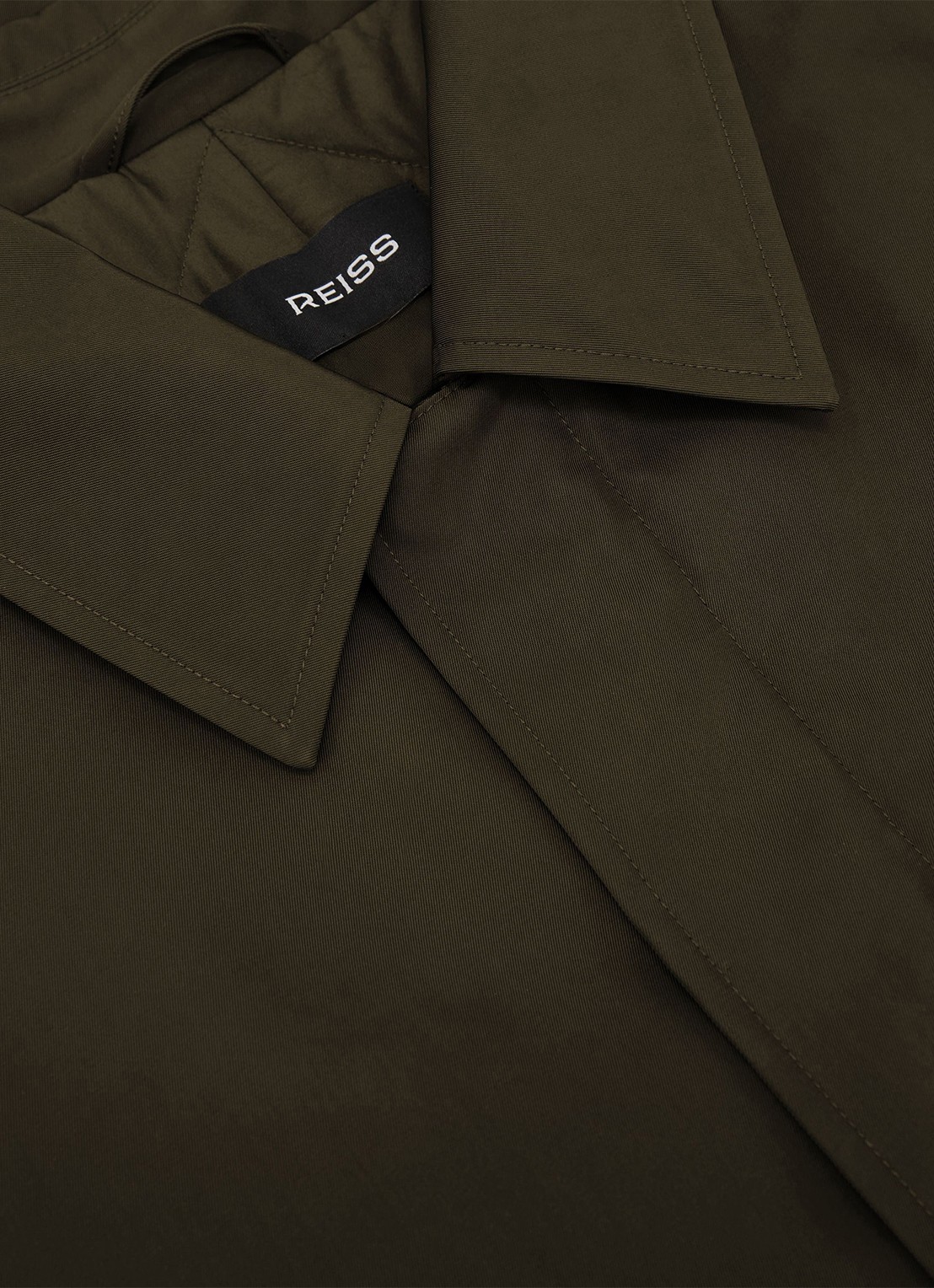 Reiss Lawlen gewatteerde parka met steekzakken - detail 4 olijfgroen
