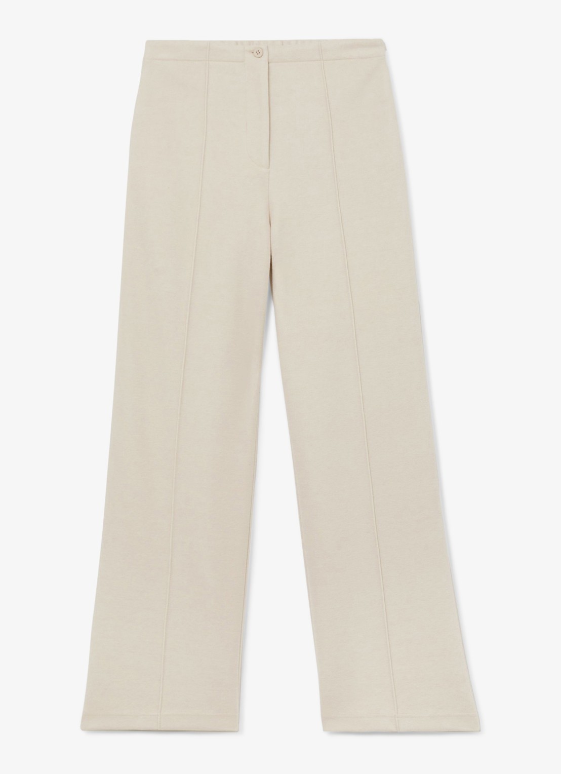 Reiss Layla wide leg joggingbroek van wol en lyocell - voorkant wit