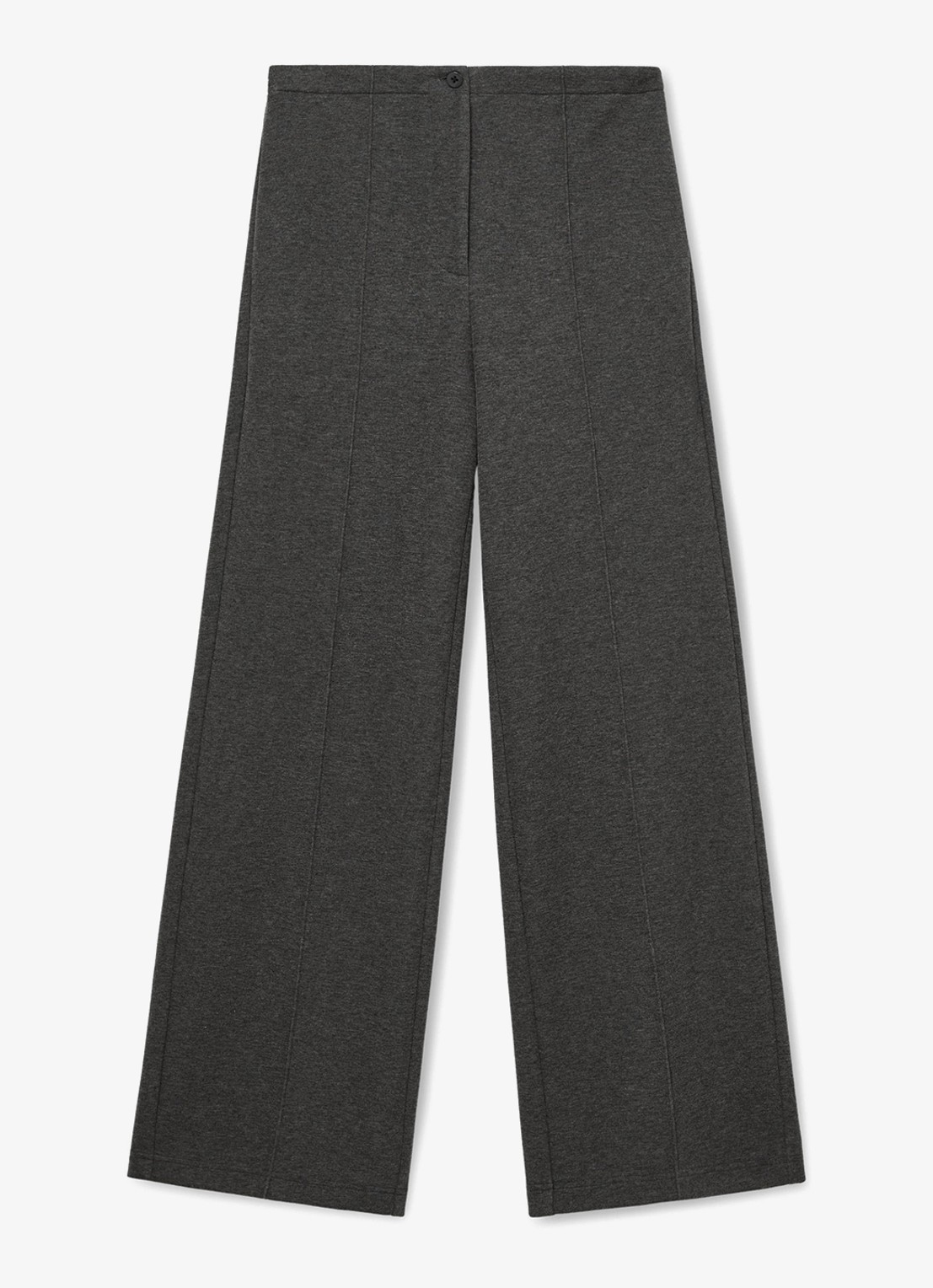 Reiss Layla wide leg joggingbroek van wol en lyocell - voorkant donkergrijs