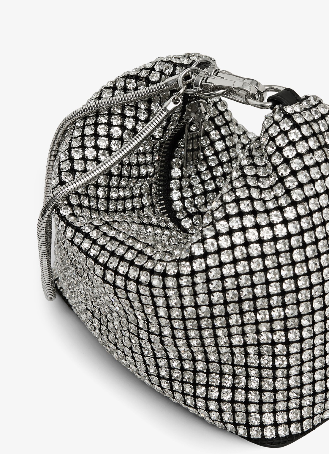 Reiss Leah schoudertas met studs  - detail zilver