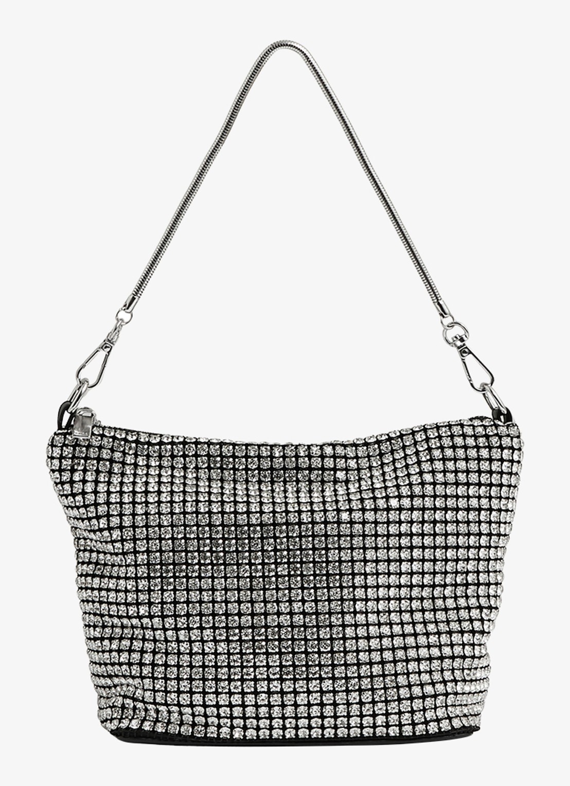 Reiss Leah schoudertas met studs  - voorkant 4 zilver