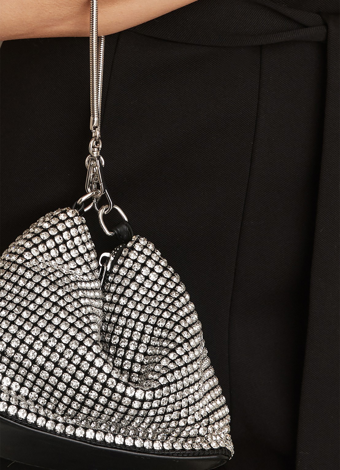 Reiss Leah schoudertas met studs  - voorkant 5 zilver