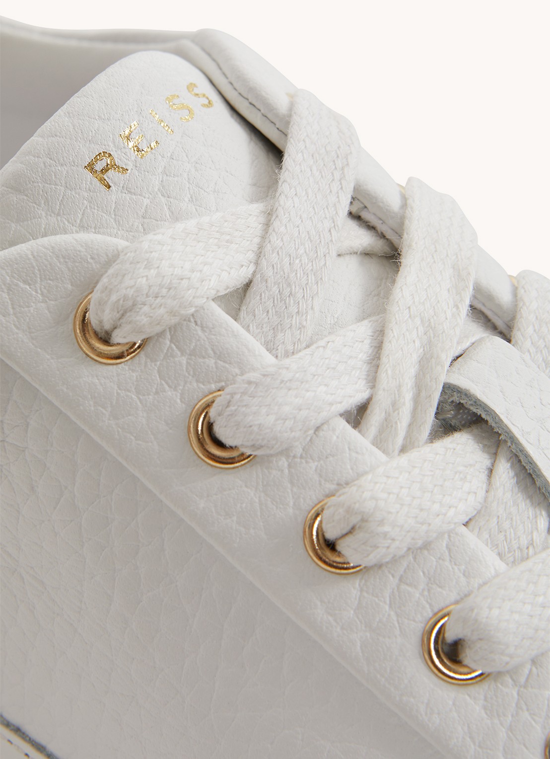 Reiss Leanne sneaker van leer  - detail 3 wit