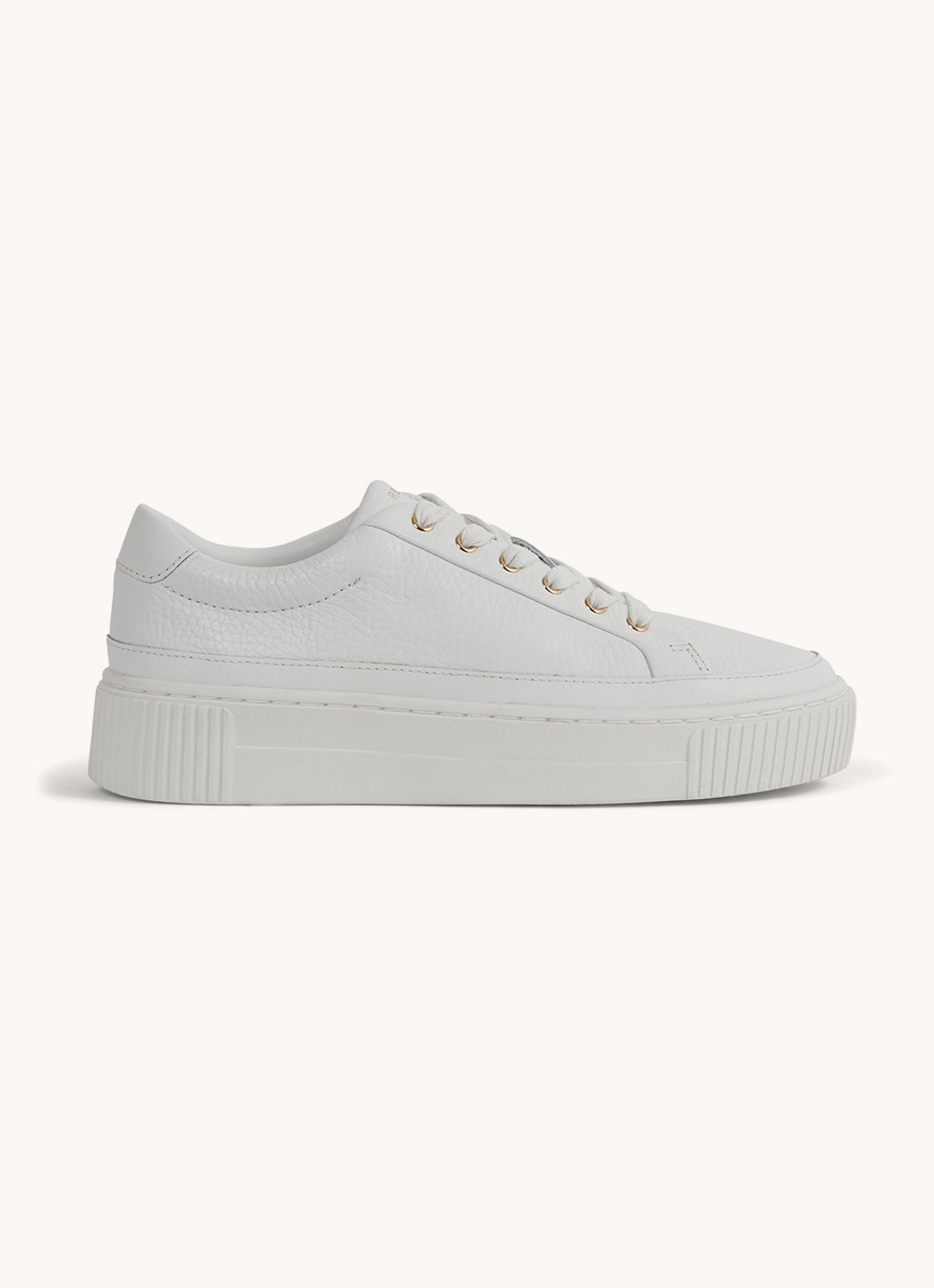 Reiss Leanne sneaker van leer  - voorkant wit