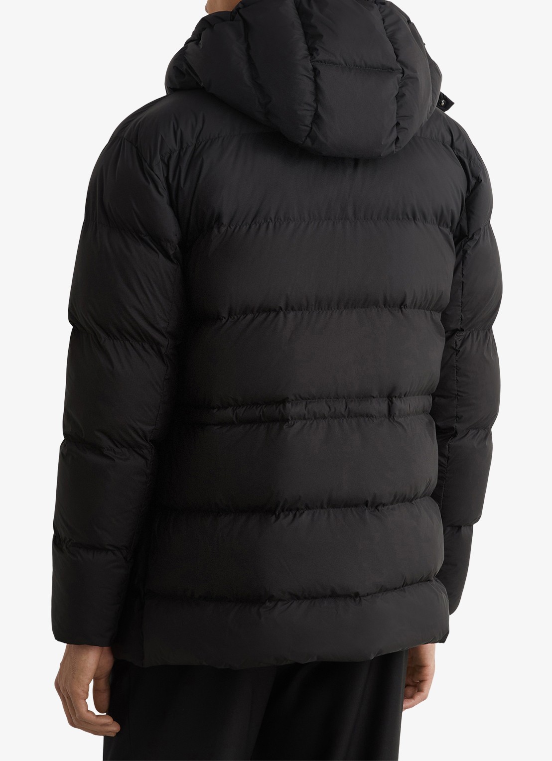 Reiss Lebane puffer jas met afneembare capuchon - achterkant 4 black / zwart