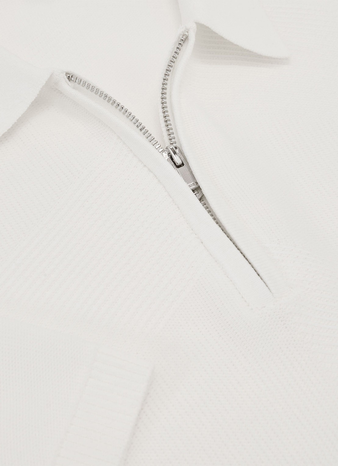 Reiss Leigham regular fit polo met halve rits - detail 7 gebroken wit