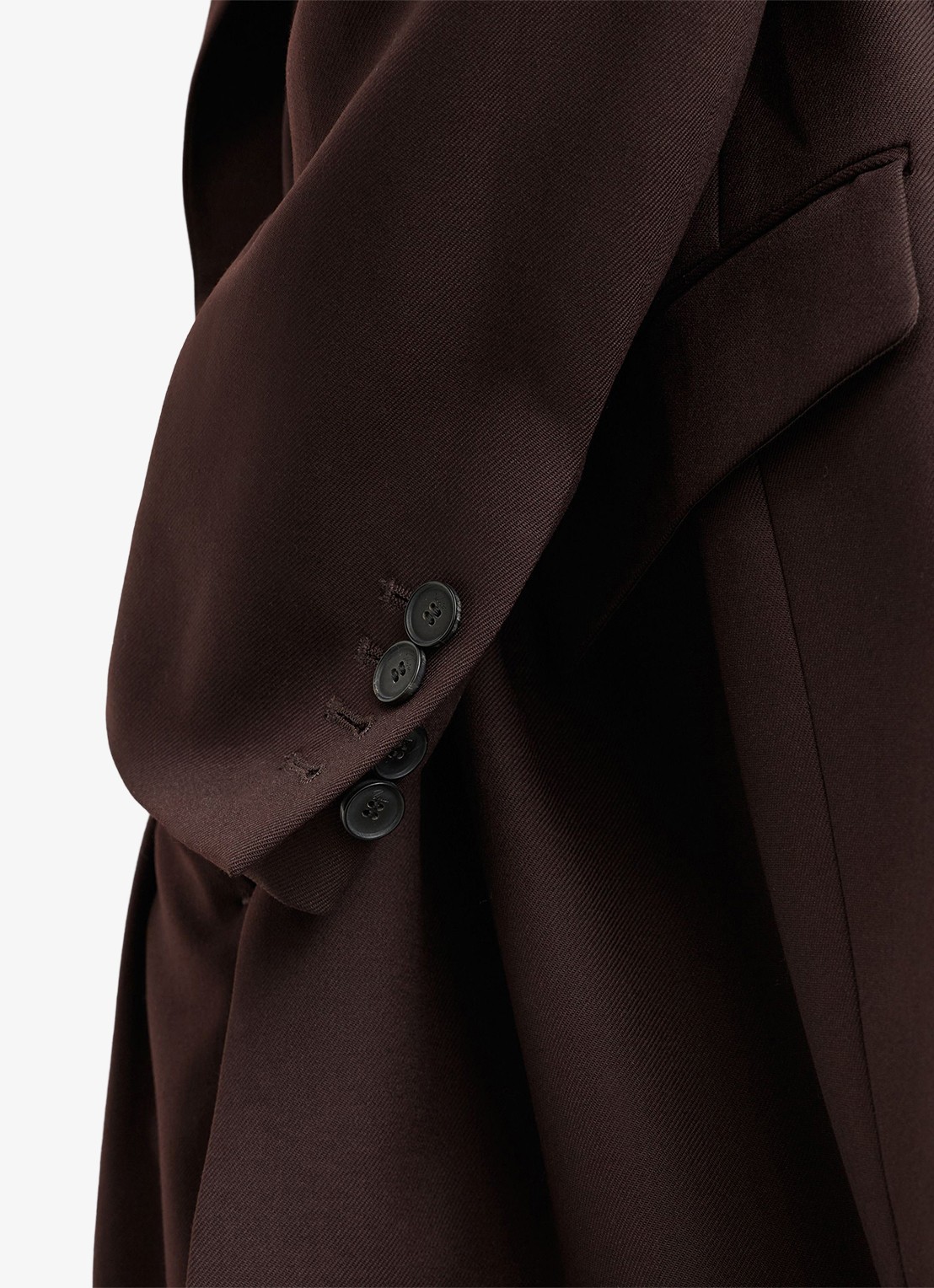 Reiss Leisel double-breasted oversized blazer in wolblend - detail 2 aubergine