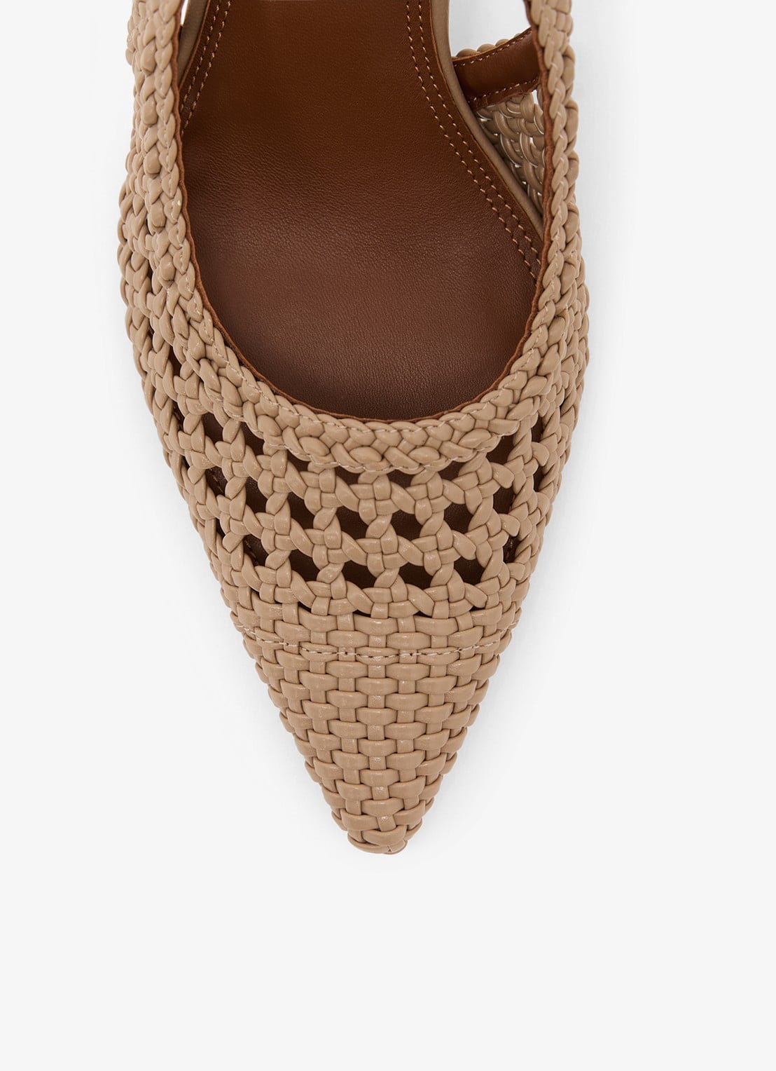 Reiss Lena slingback van geitenleer met gevlochten detail - detail 2 bruin