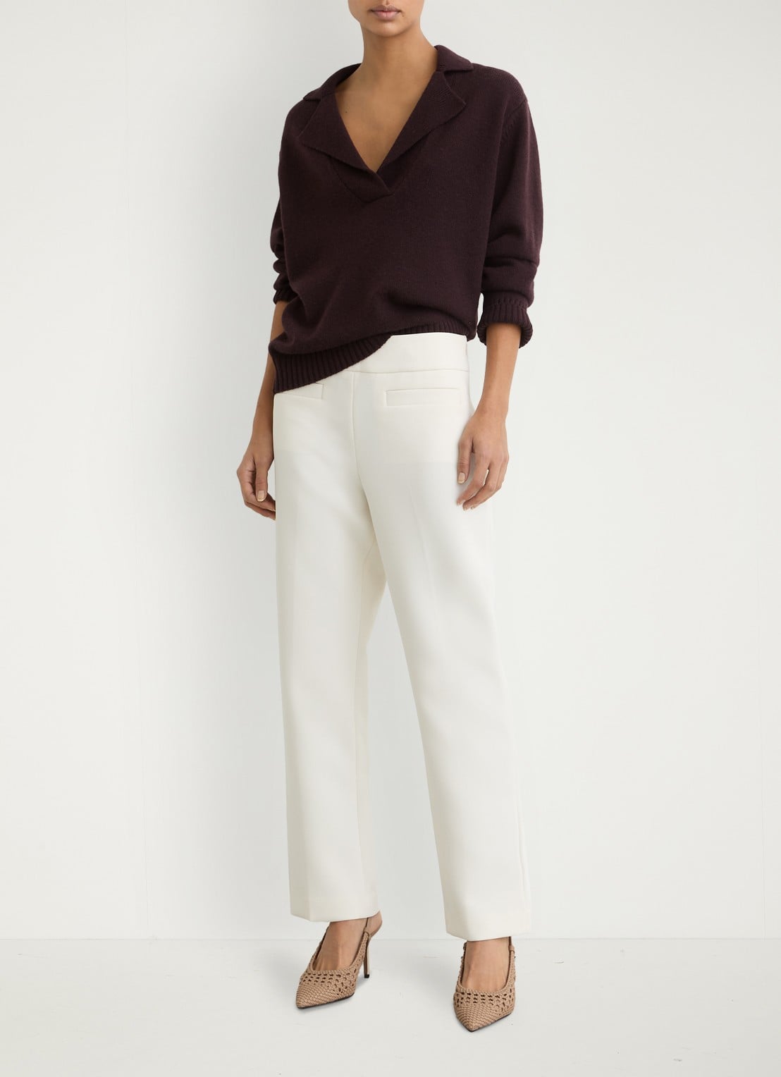 Reiss Lena slingback van geitenleer met gevlochten detail - detail 3 bruin