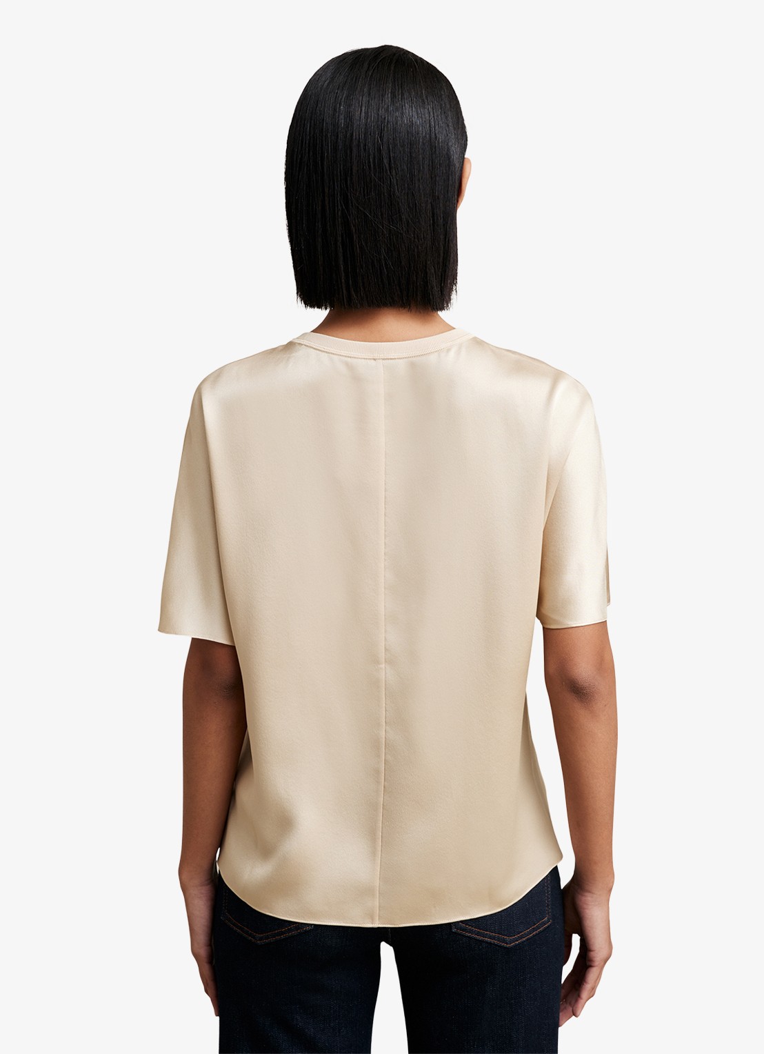 Reiss Lena top van zijde - achterkant 7 beige