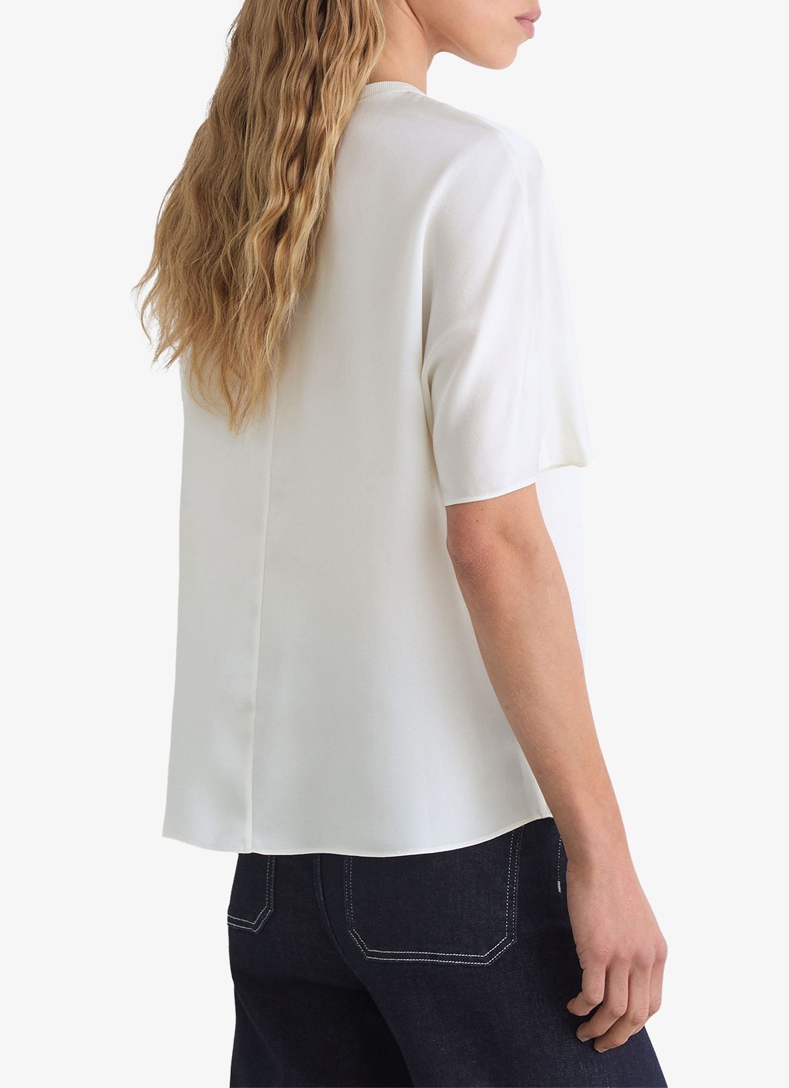 Reiss Lena top van zijde  - achterkant wit