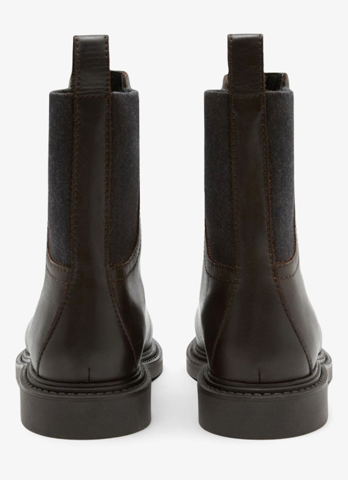 Reiss Lennon enkellaars van leer - detail 3 chocoladebruin