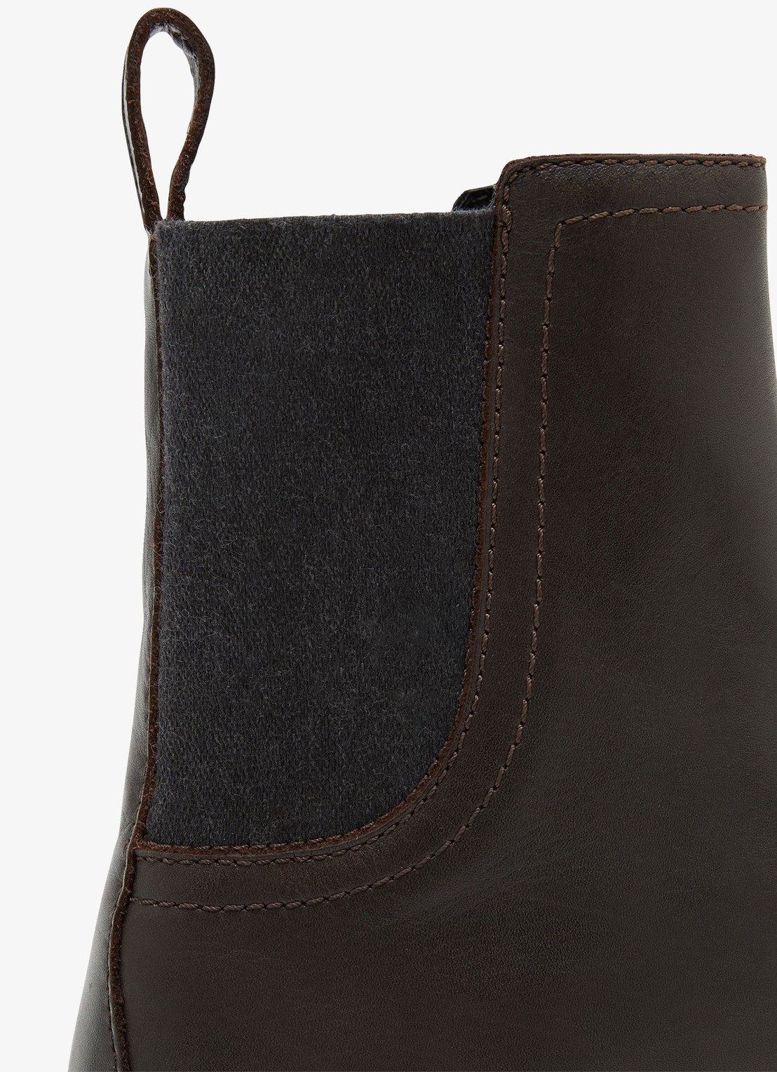 Reiss Lennon enkellaars van leer - detail 4 chocoladebruin