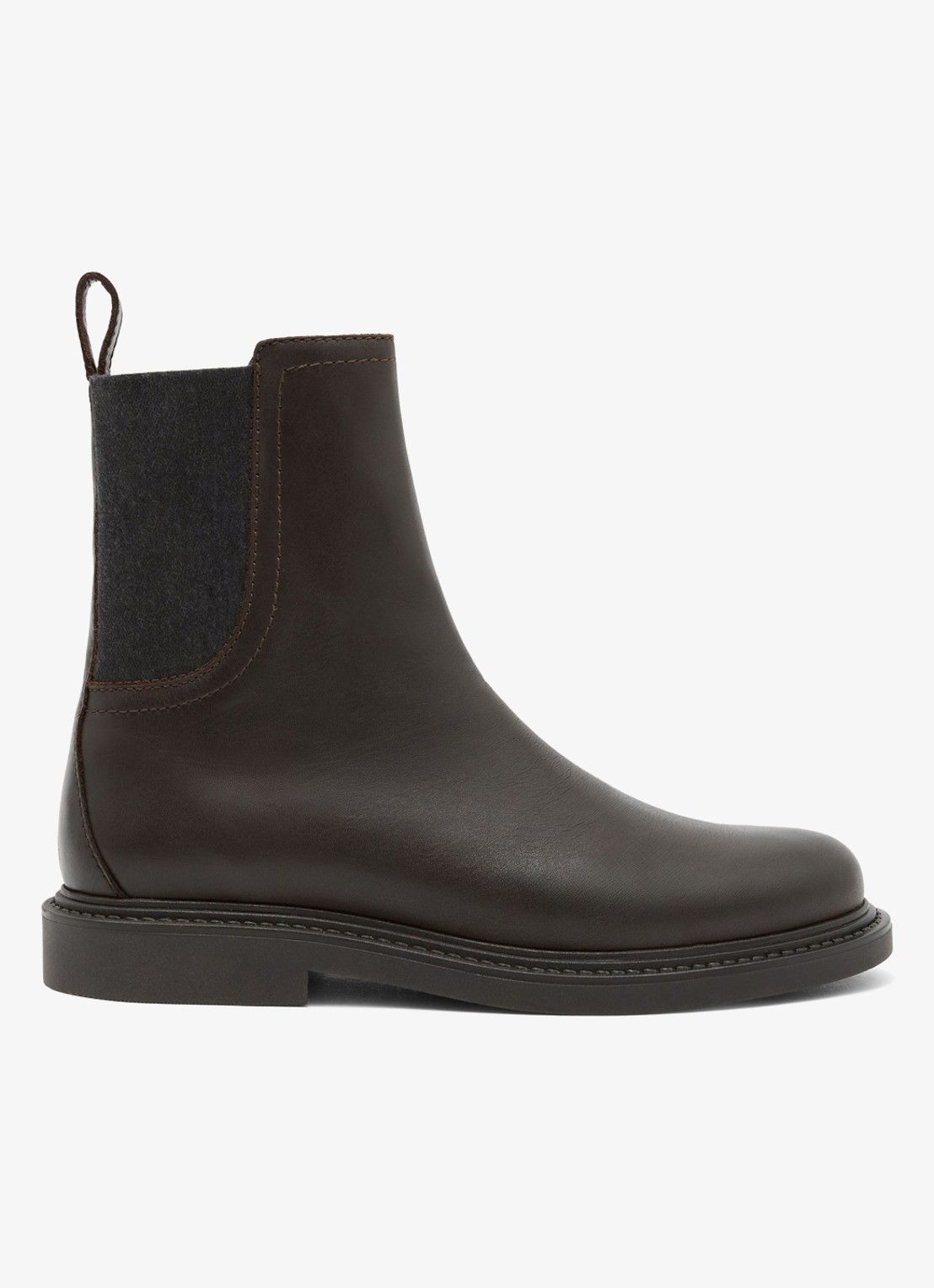 Reiss Lennon enkellaars van leer - voorkant 5 chocoladebruin