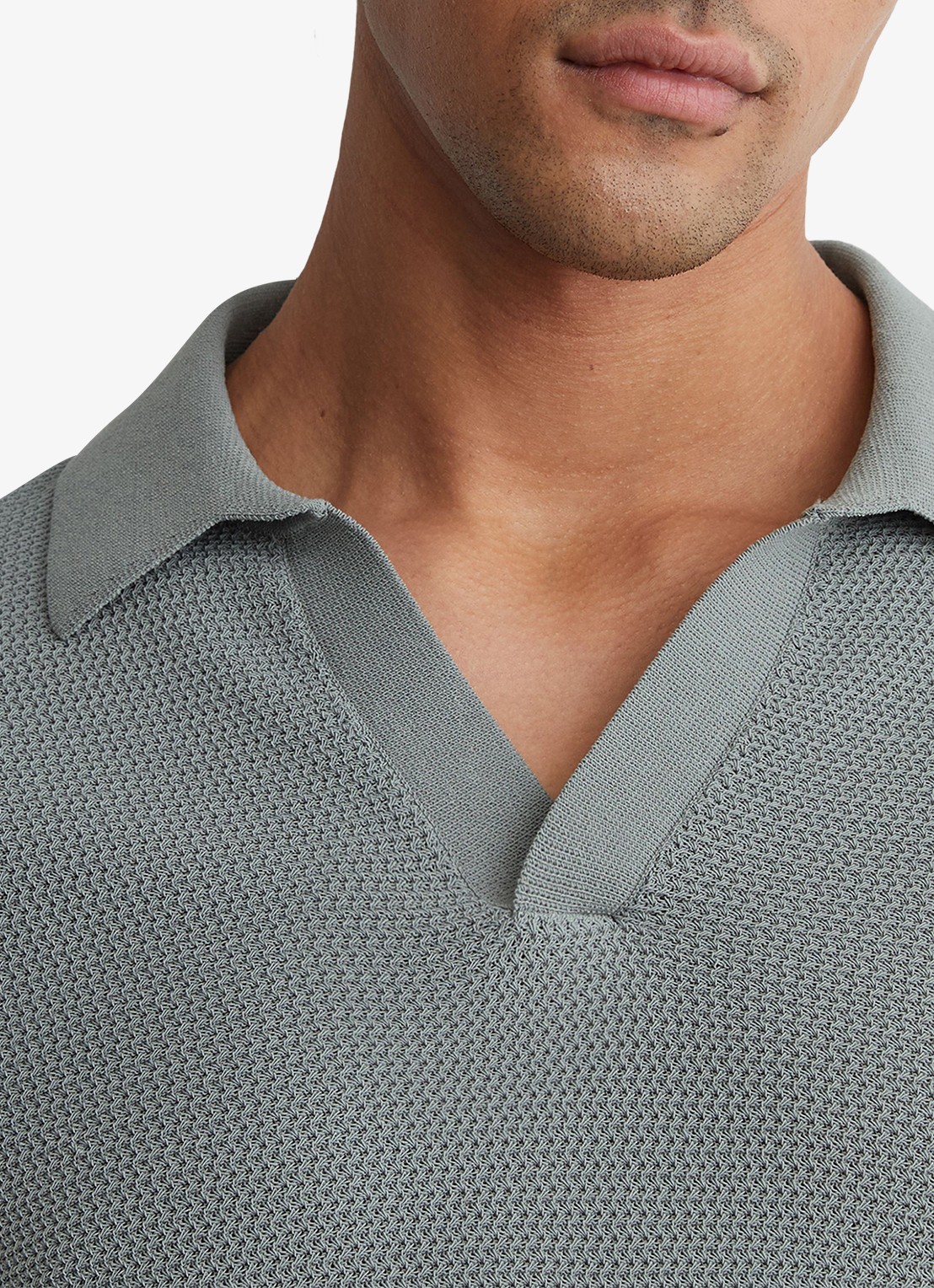 Reiss Leon regular fit polo  - detail 2 grijs