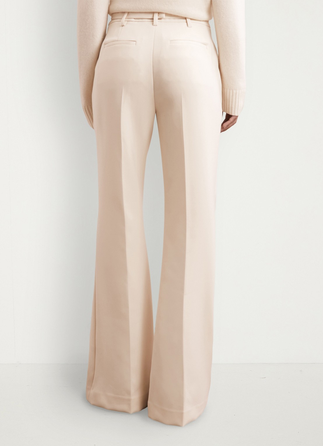 Reiss Leona high waist flared fit pantalon - achterkant 6 creme