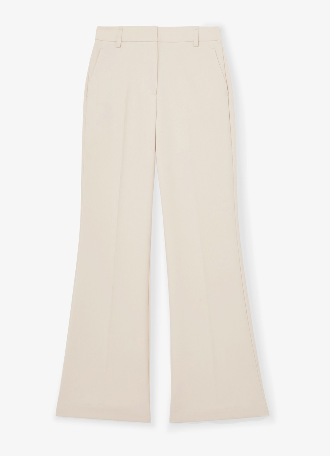 Reiss Leona high waist flared fit pantalon - voorkant 4 creme