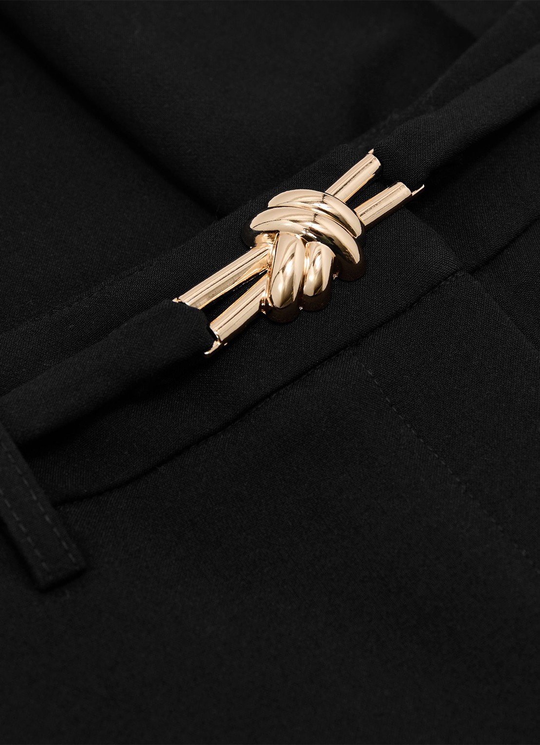 Reiss Leona high waist flared fit pantalon - detail 4 black / zwart