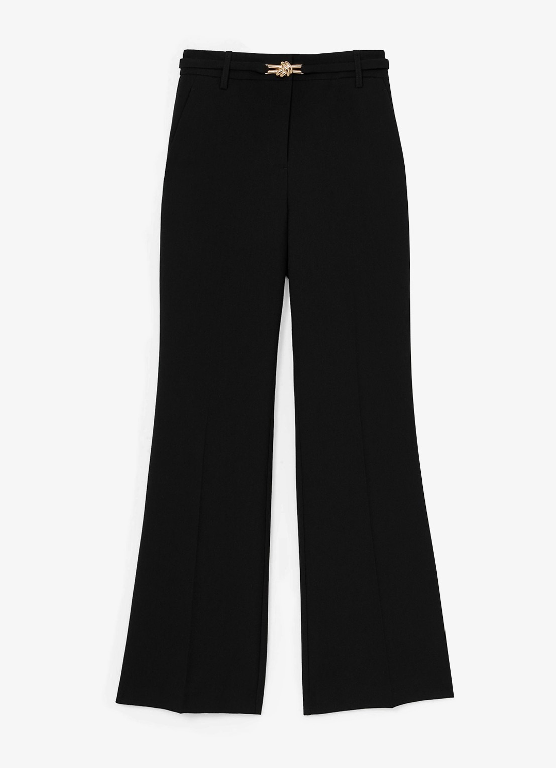 Reiss Leona high waist flared fit pantalon - voorkant 5 black / zwart
