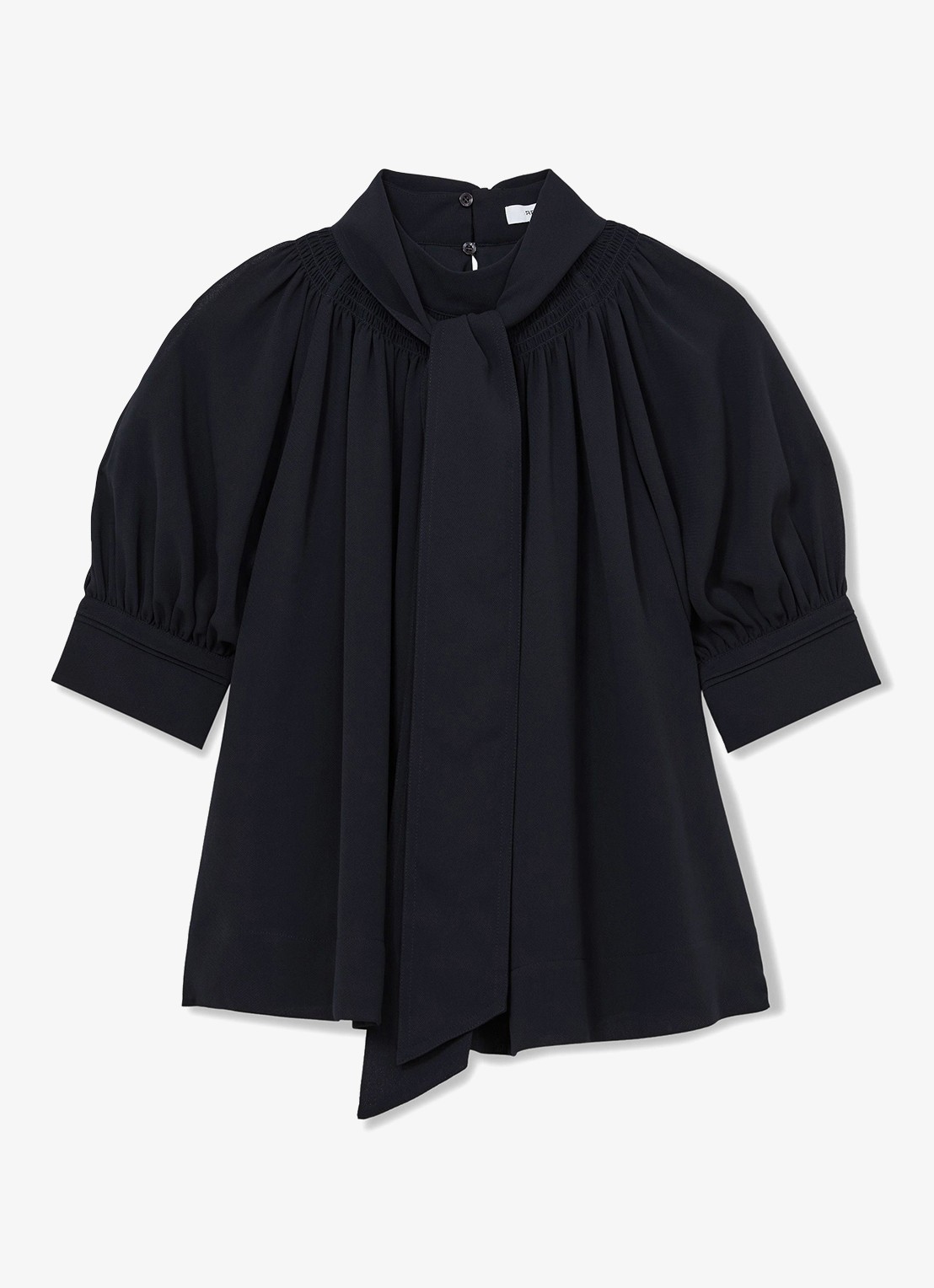 Reiss Lerina blouse met sjaalkraag - voorkant 4 blauw