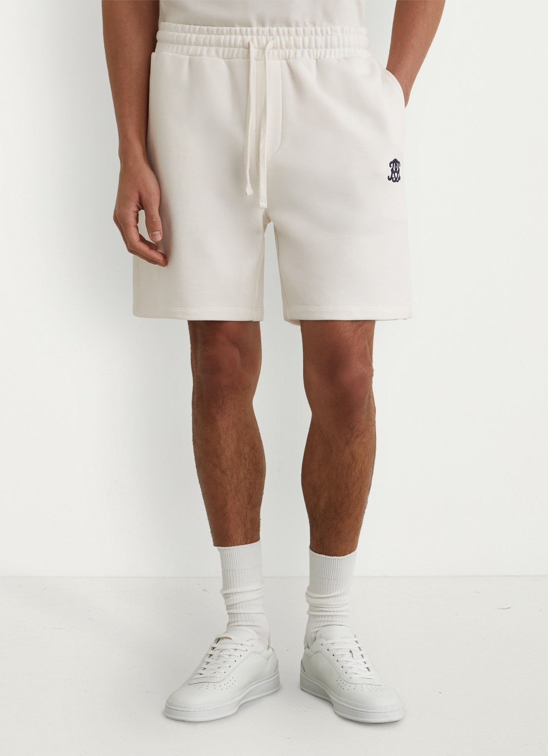 Reiss Levin straight fit korte broek met steekzakken - detail 4 gebroken wit