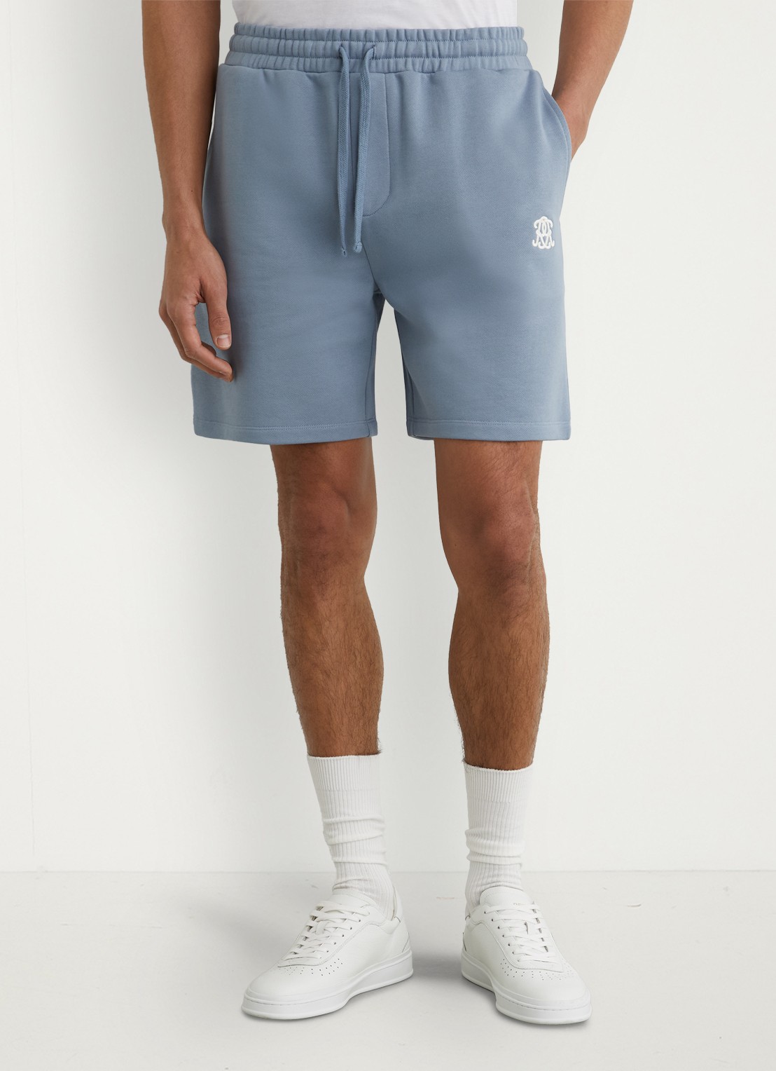 Reiss Levin straight fit korte broek met steekzakken - detail 2 staalblauw