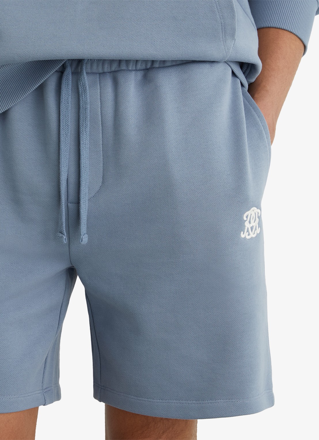 Reiss Levin straight fit korte broek met steekzakken - detail 3 staalblauw