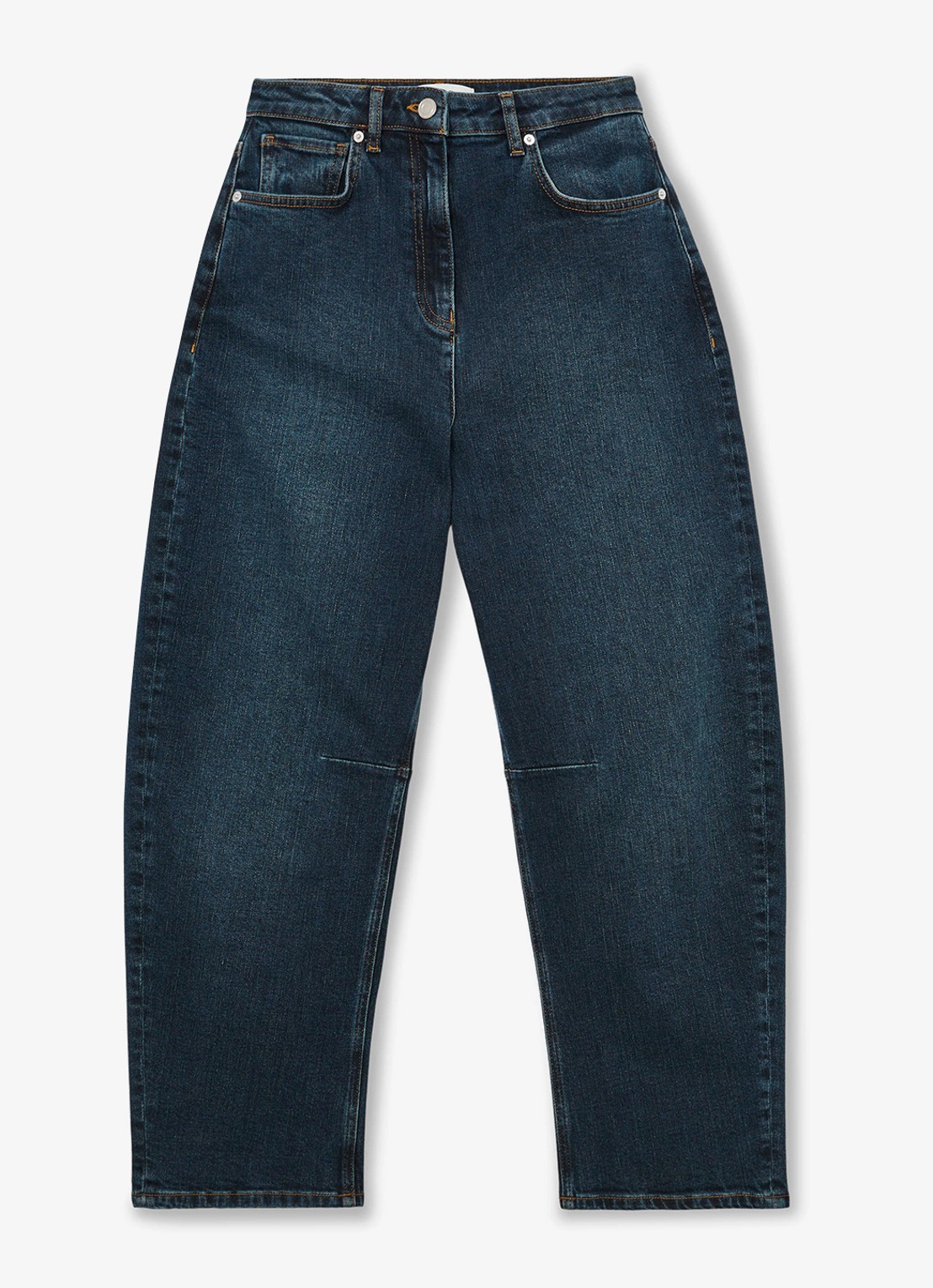 Reiss Levitt mid waist loose fit jeans met steekzakken - voorkant 5 donkerblauw