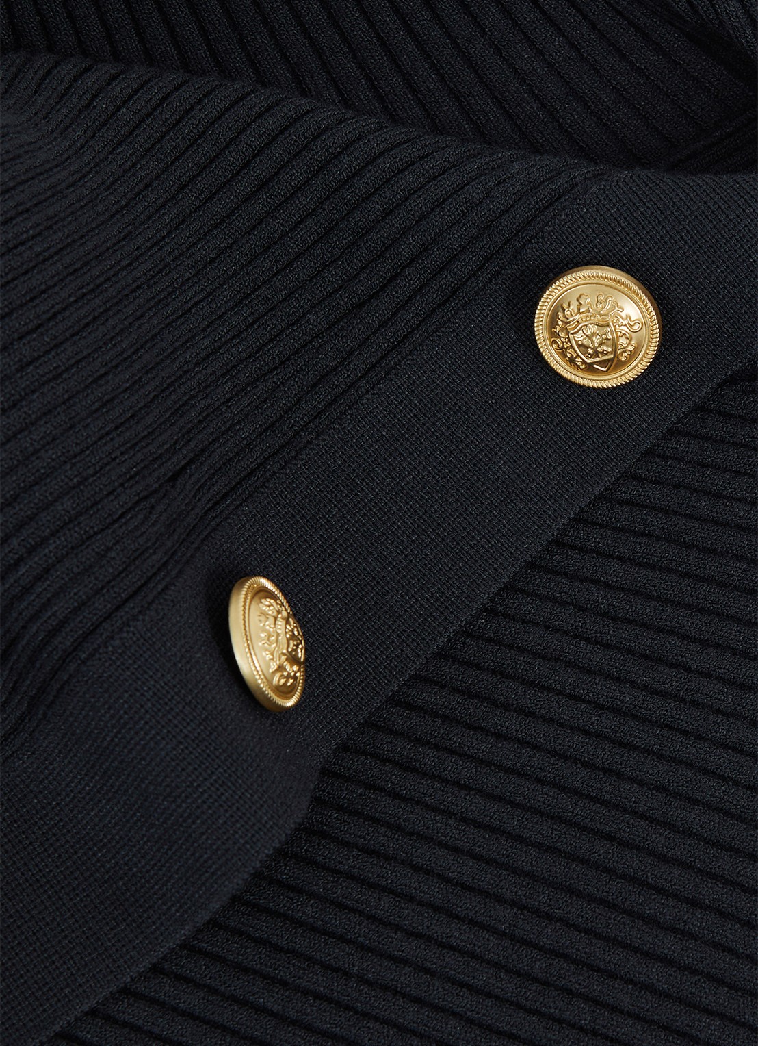 Reiss LEXI Rib-Knit Button Shawl Jumper - detail 5 donkerblauw