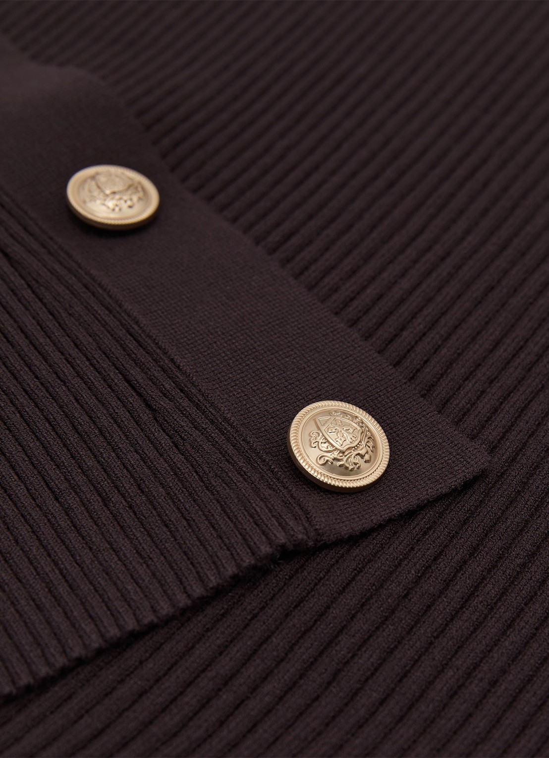 Reiss LEXI Rib-Knit Button Shawl Jumper - detail 3 paars