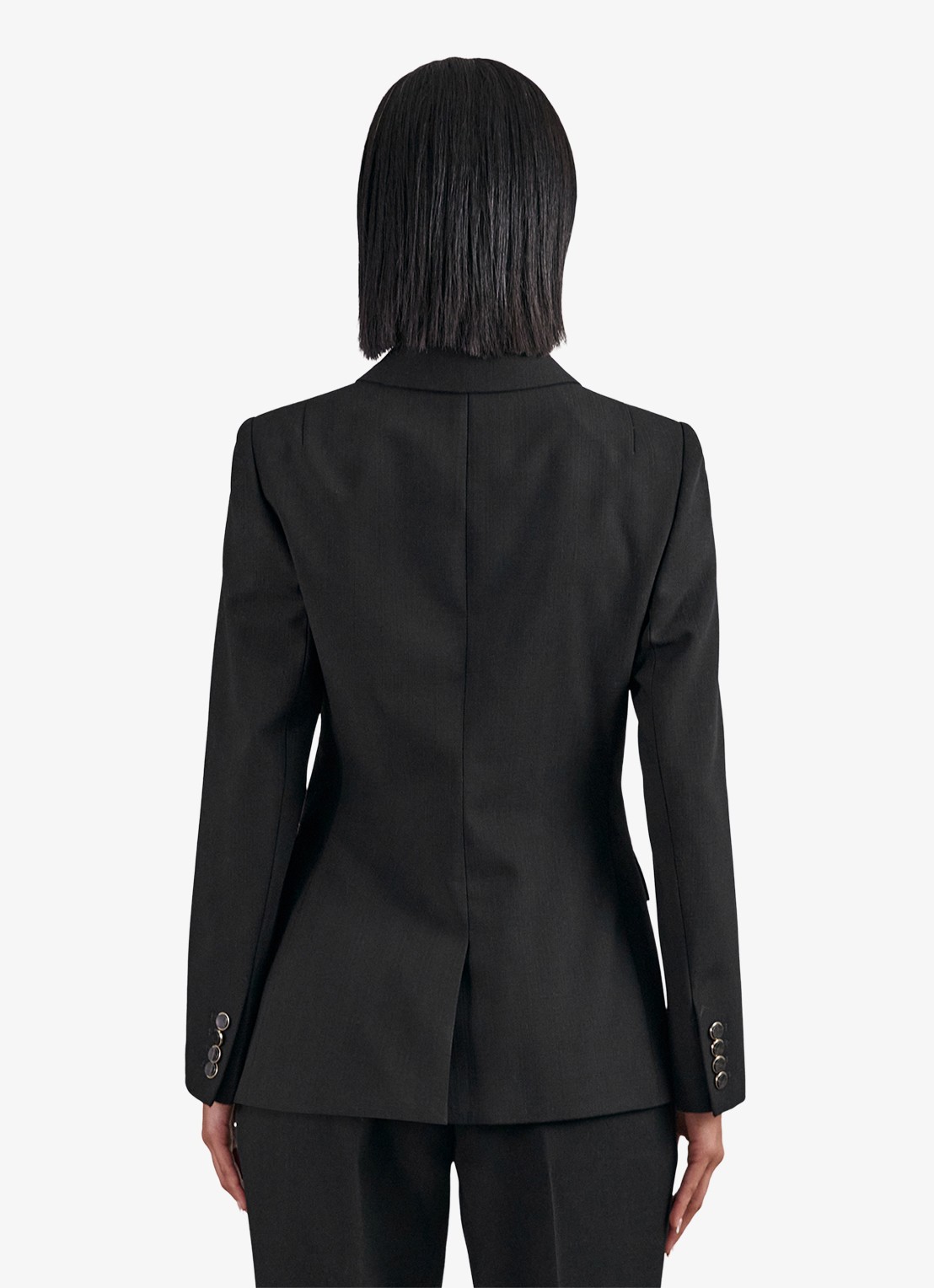 Reiss Lia double-breasted blazer in wolblend - achterkant black / zwart