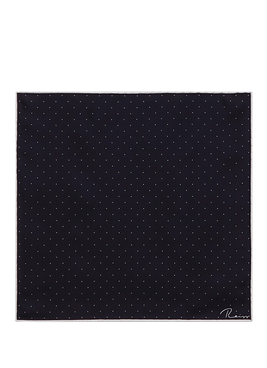 Reiss Liam pochet van zijde met stippenprint 31 x 31 cm - detail 4 navy / blauw