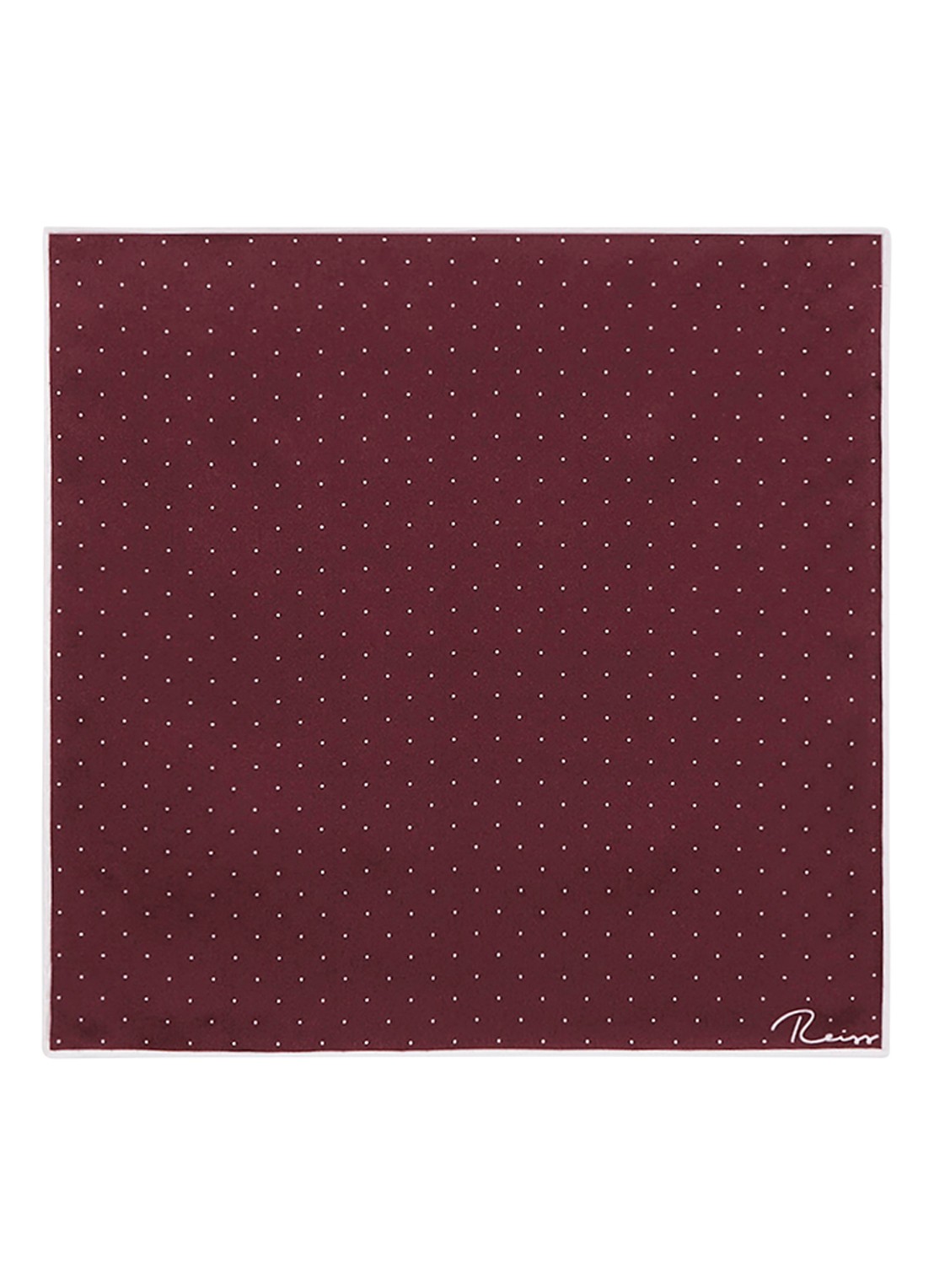 Reiss Liam pochet van zijde met stippenprint 31 x 31 cm - detail 4 donkerrood