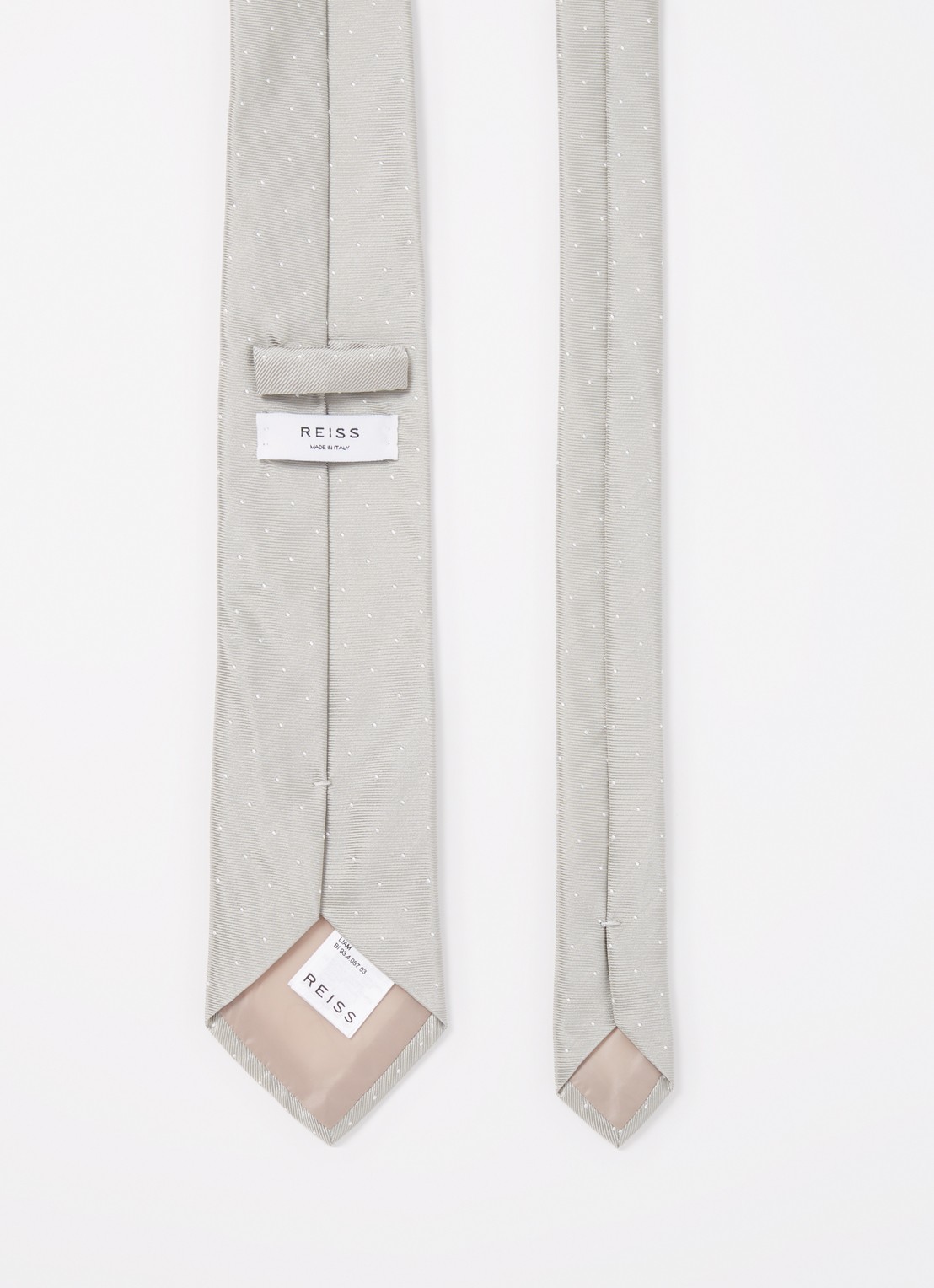 Reiss Liam stropdas in zijdeblend met stippenprint  - detail goud